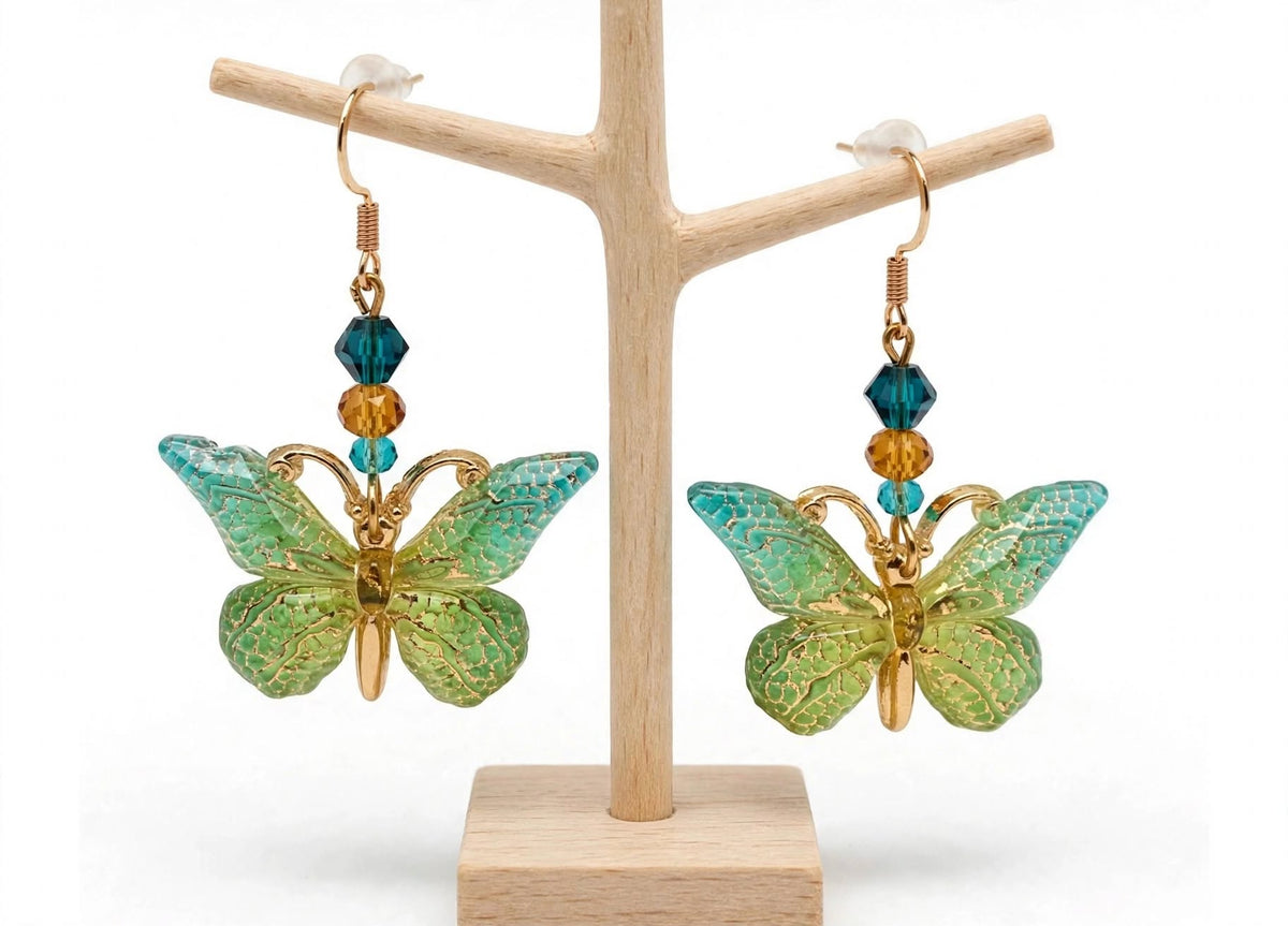 Dangle Resin Butterfly Earrings