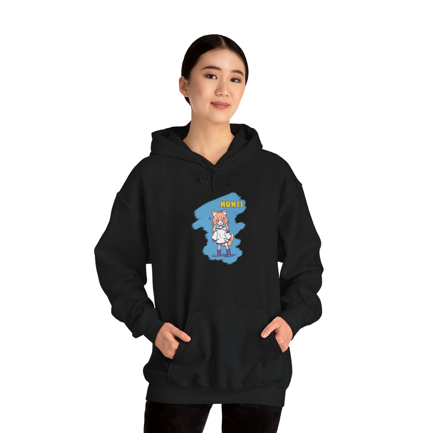 Sweet Fox Girl Huh!! Unisex - Heavy Blend™ Hooded Sweatshirt - Vibrant Anime Style - Cute and Funny Design