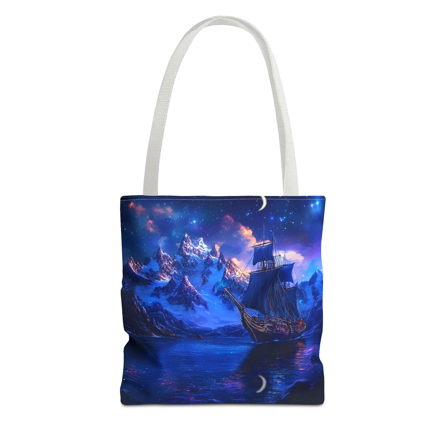 Artic Pirate Ship Under the Moonlight Tote Bag (AOP)