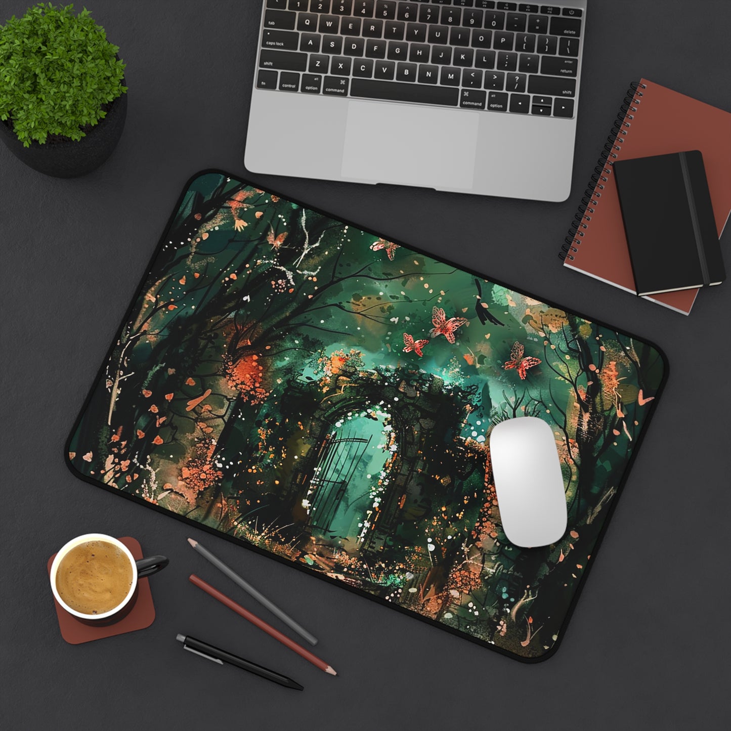 Lonely Ancient Fantasy Gate Desk Mat