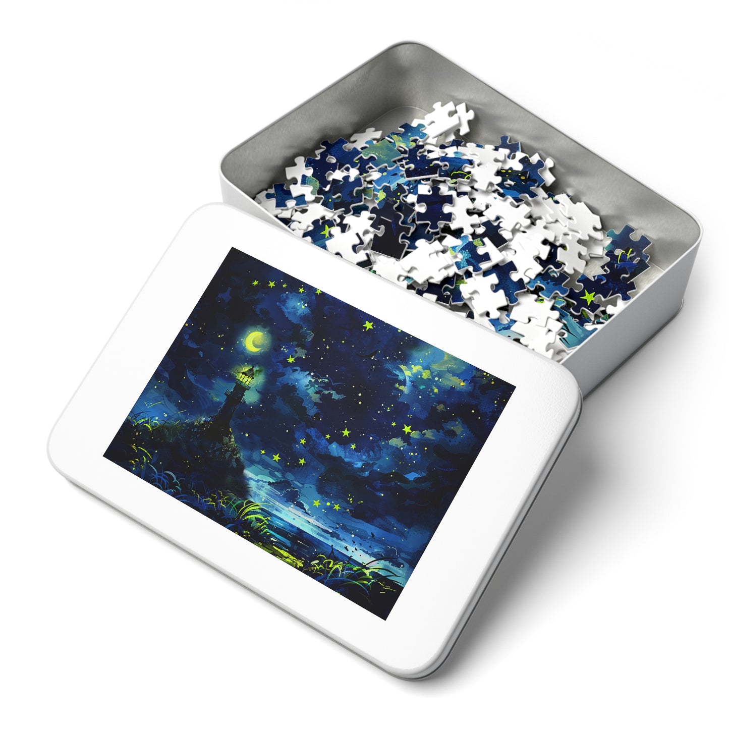 Moonlight Lighthouse Jigsaw Puzzle (30, 110, 252, 500,1000-Piece)