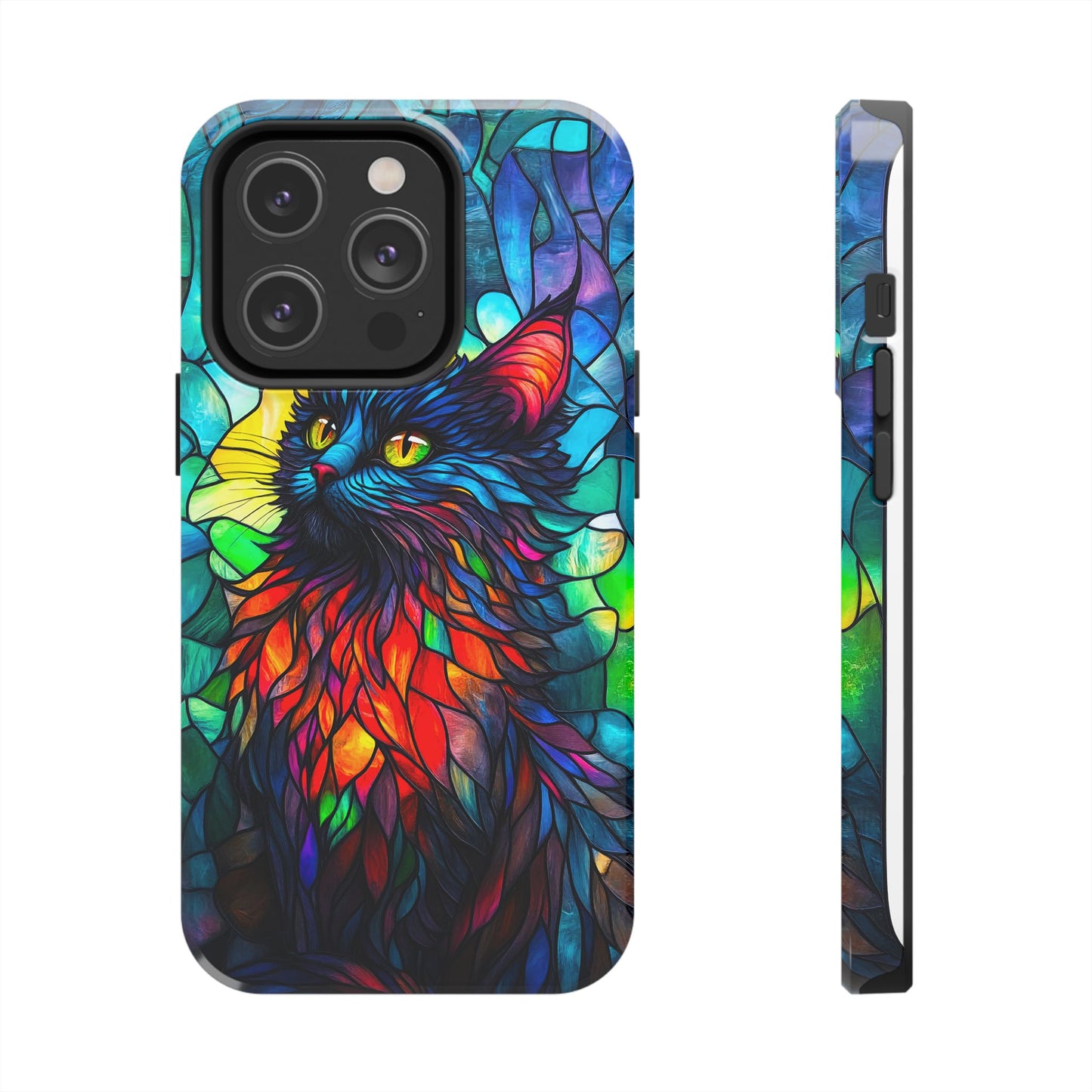 Stained Glass Cat Tough Phone Cases