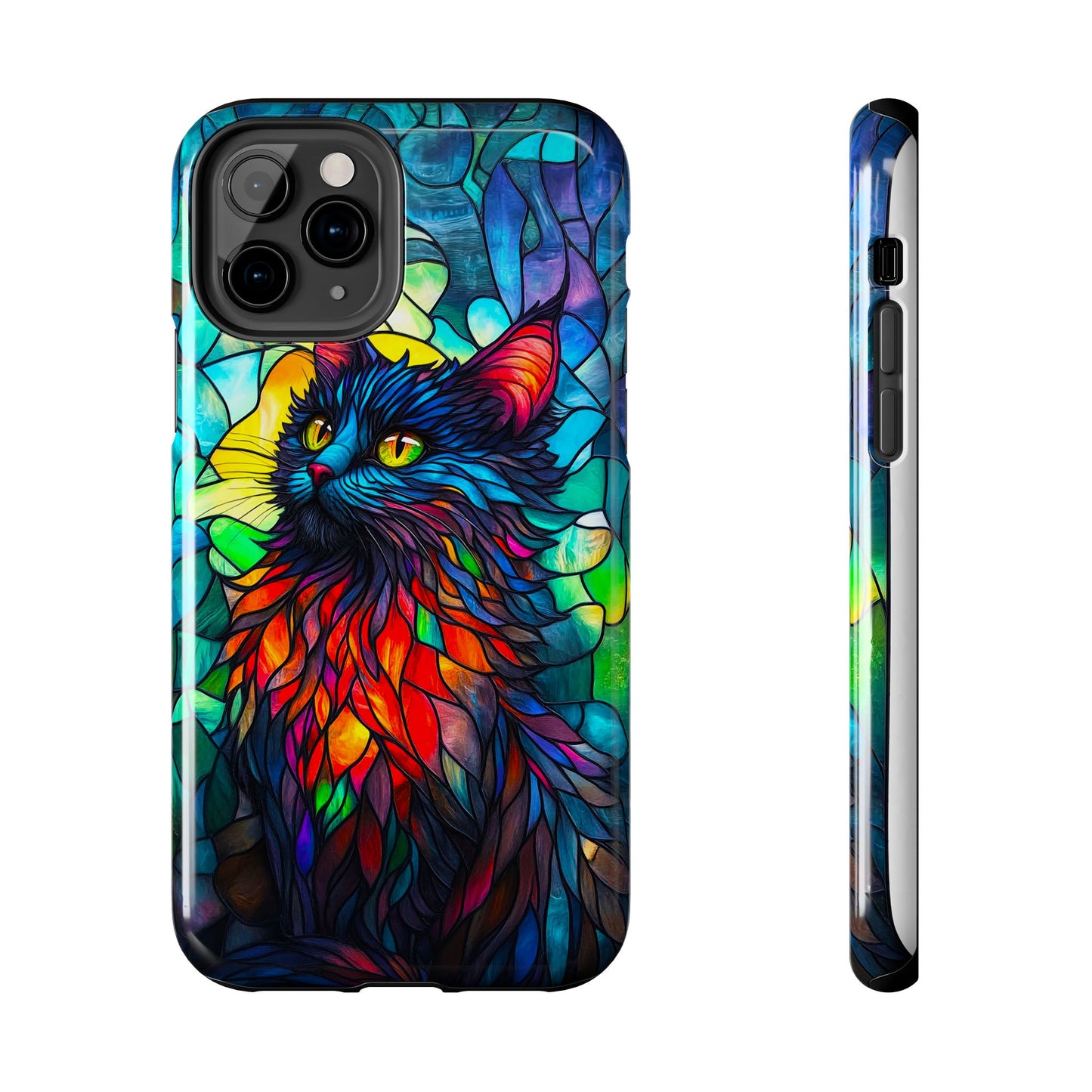 Stained Glass Cat Tough Phone Cases