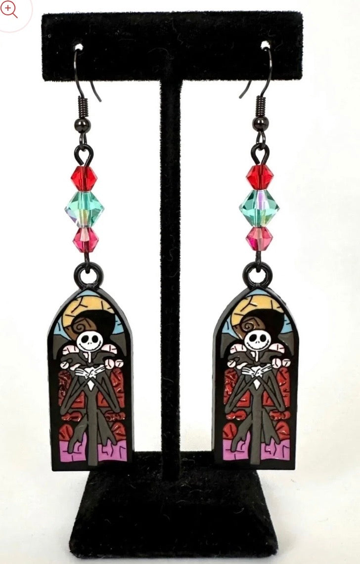 Enamel Jack-Inspired Dangle Earrings