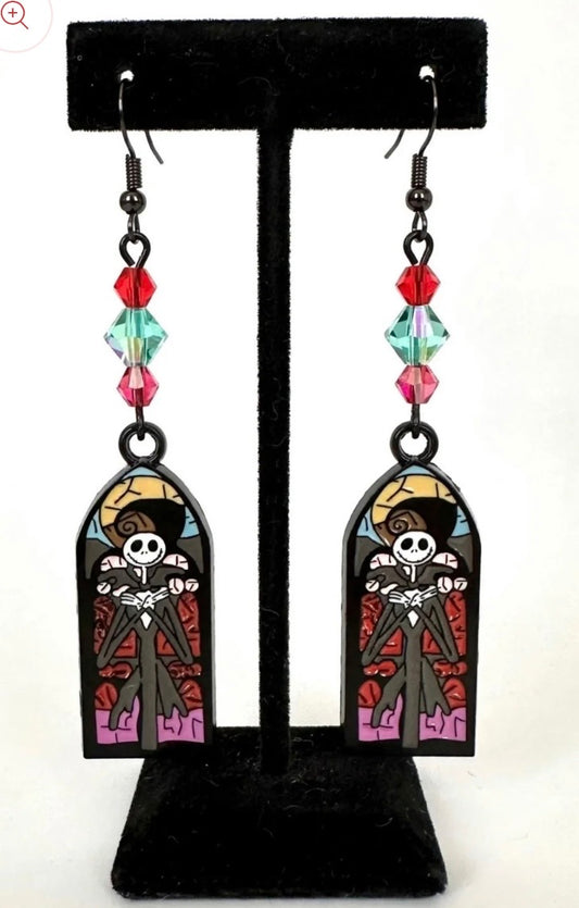 Enamel Jack-Inspired Dangle Earrings