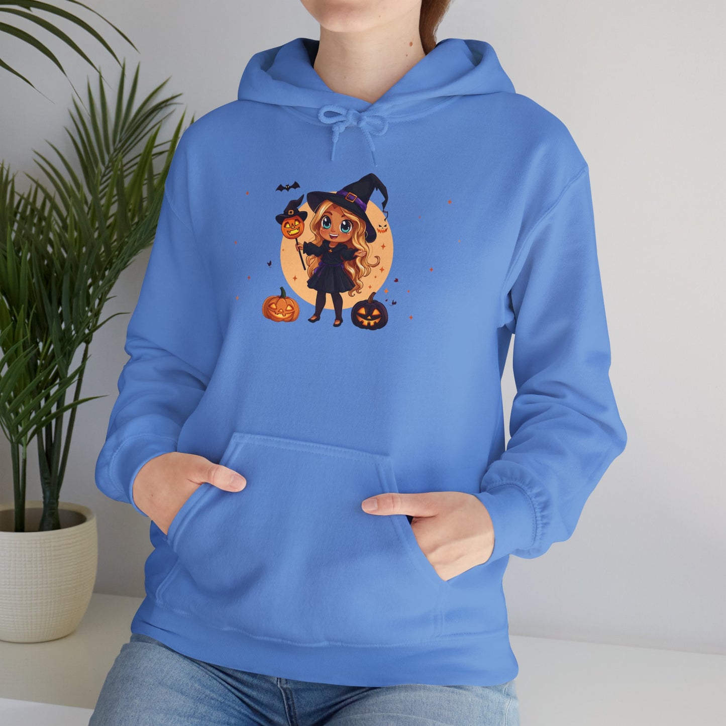 Cute Halloween Magician Girl Unisex Heavy Blend™ Hooded Sweatshirt