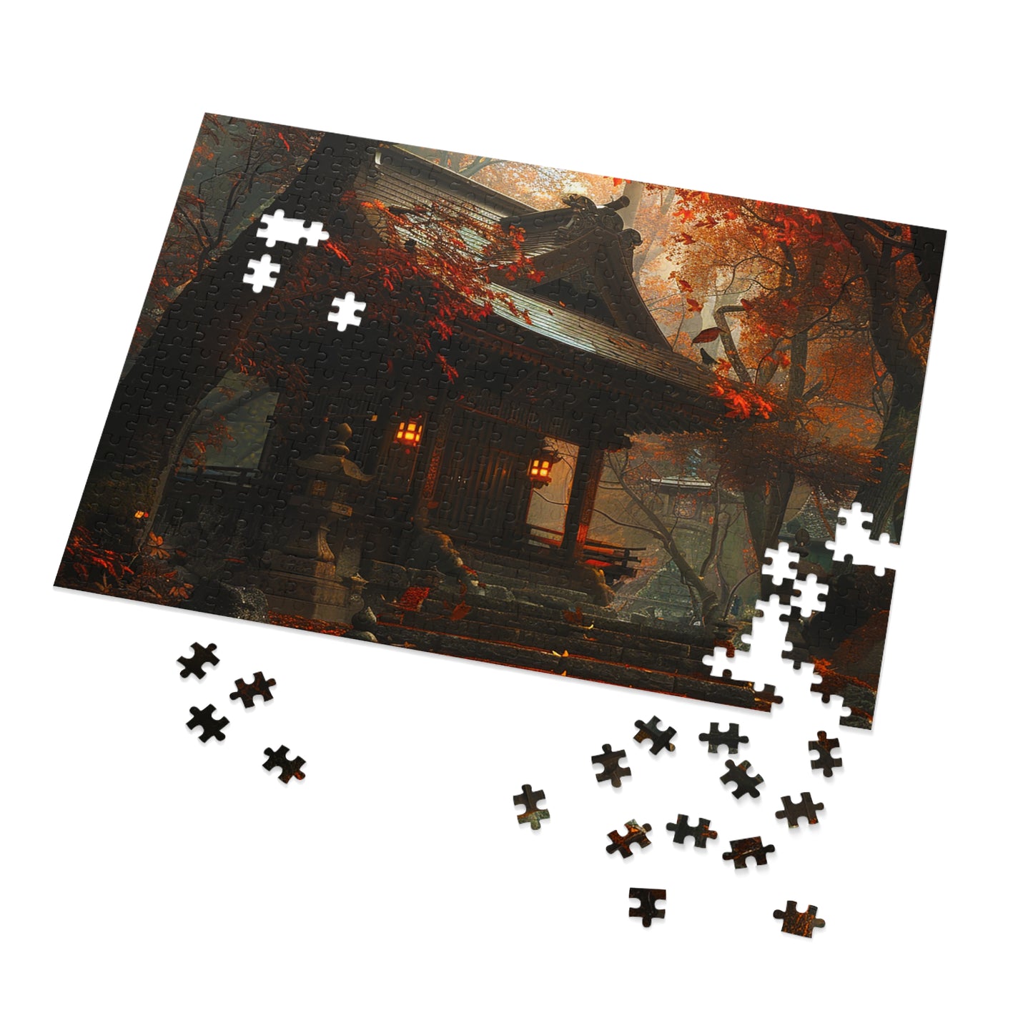 Japanese Autumn Shinto Shrine Jigsaw Puzzle (30, 110, 252, 500,1000-Piece)