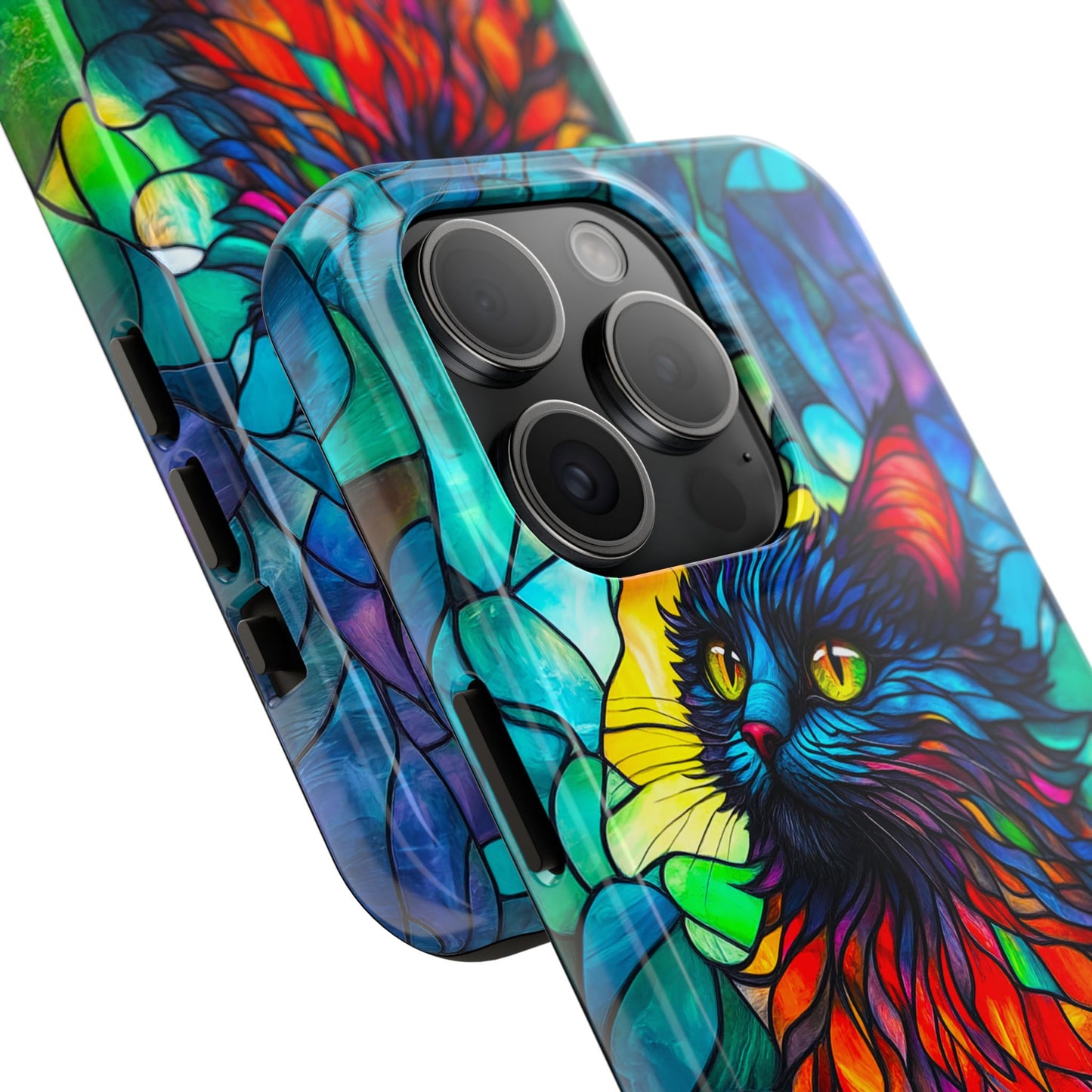 Stained Glass Cat Tough Phone Cases