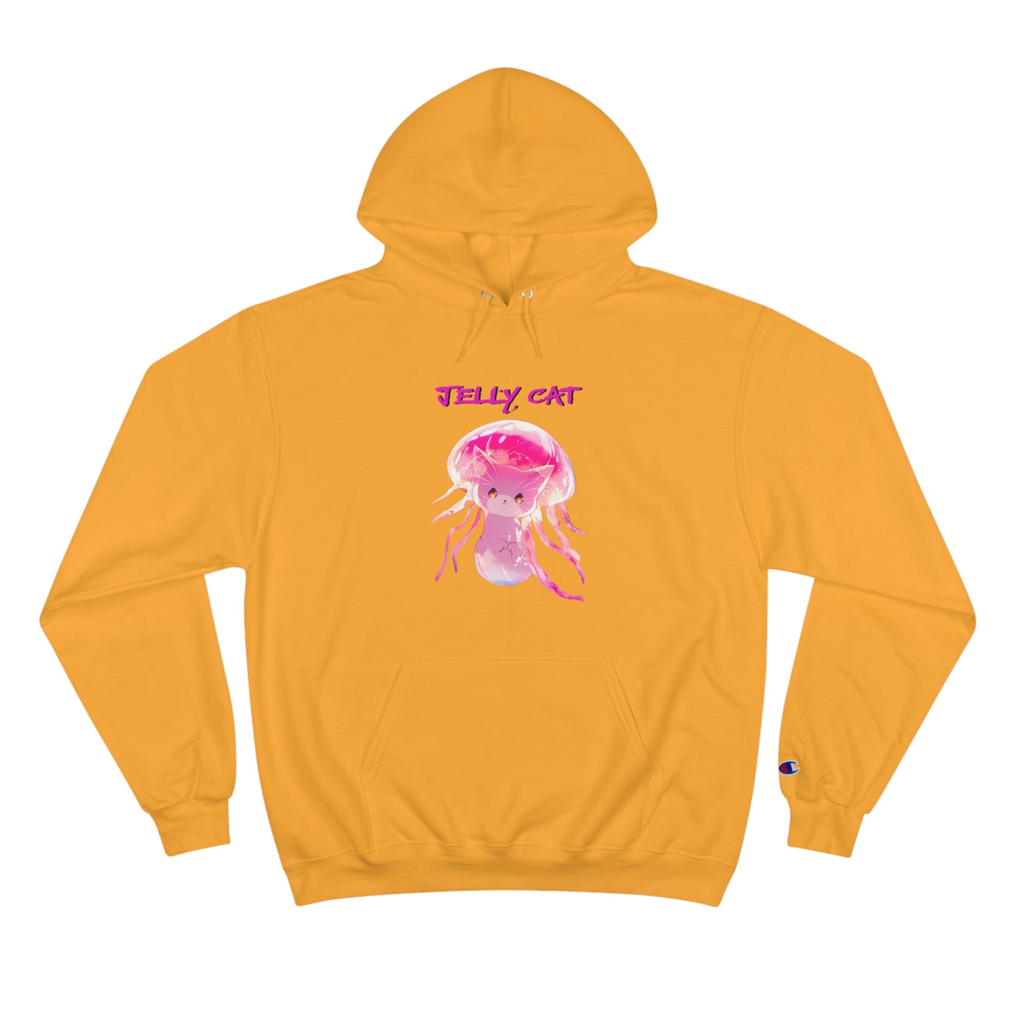 Cute Jellyfish Ghost Cat Hoodie - Pink Jellyfish Cat Design - Champion Pullover for Women & Men