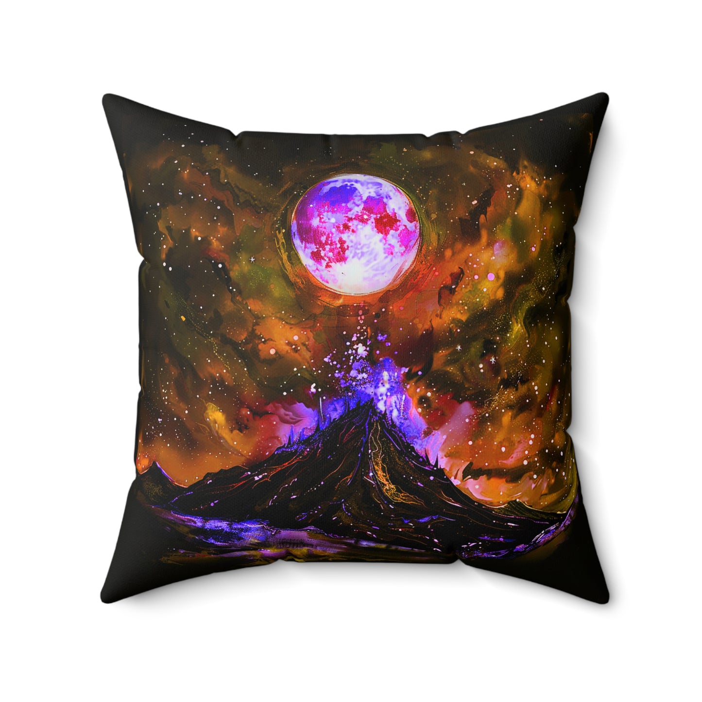 The Mystical Volcano Square Polyester Square Pillow