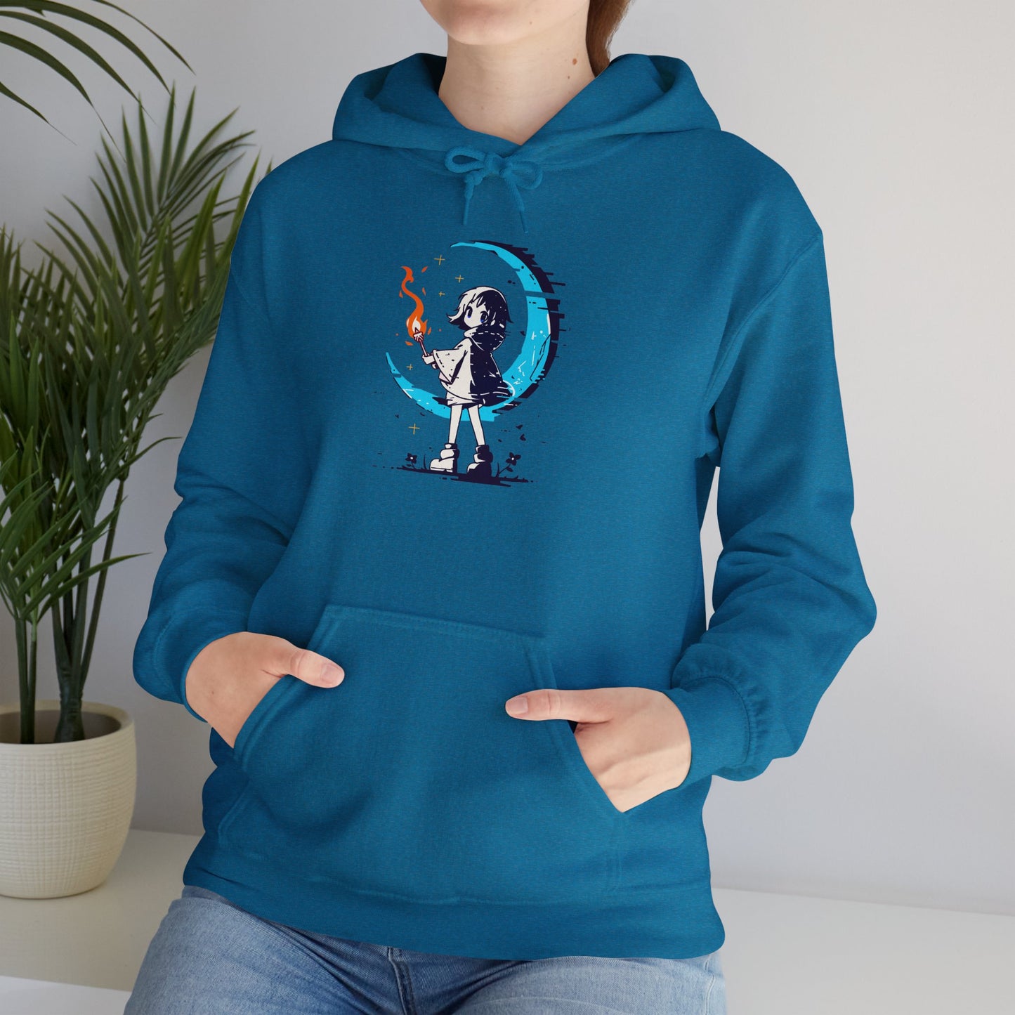 Fantasy Moon Girl Torchbearer Unisex Heavy Blend™ Hooded Sweatshirt