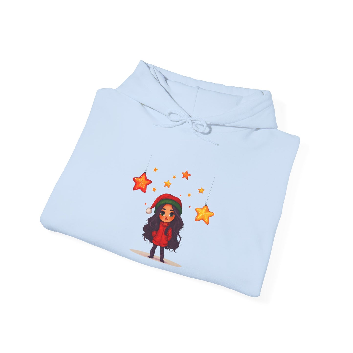 Cute Christmas Starry Ornaments Girl Unisex Heavy Blend™ Hooded Sweatshirt