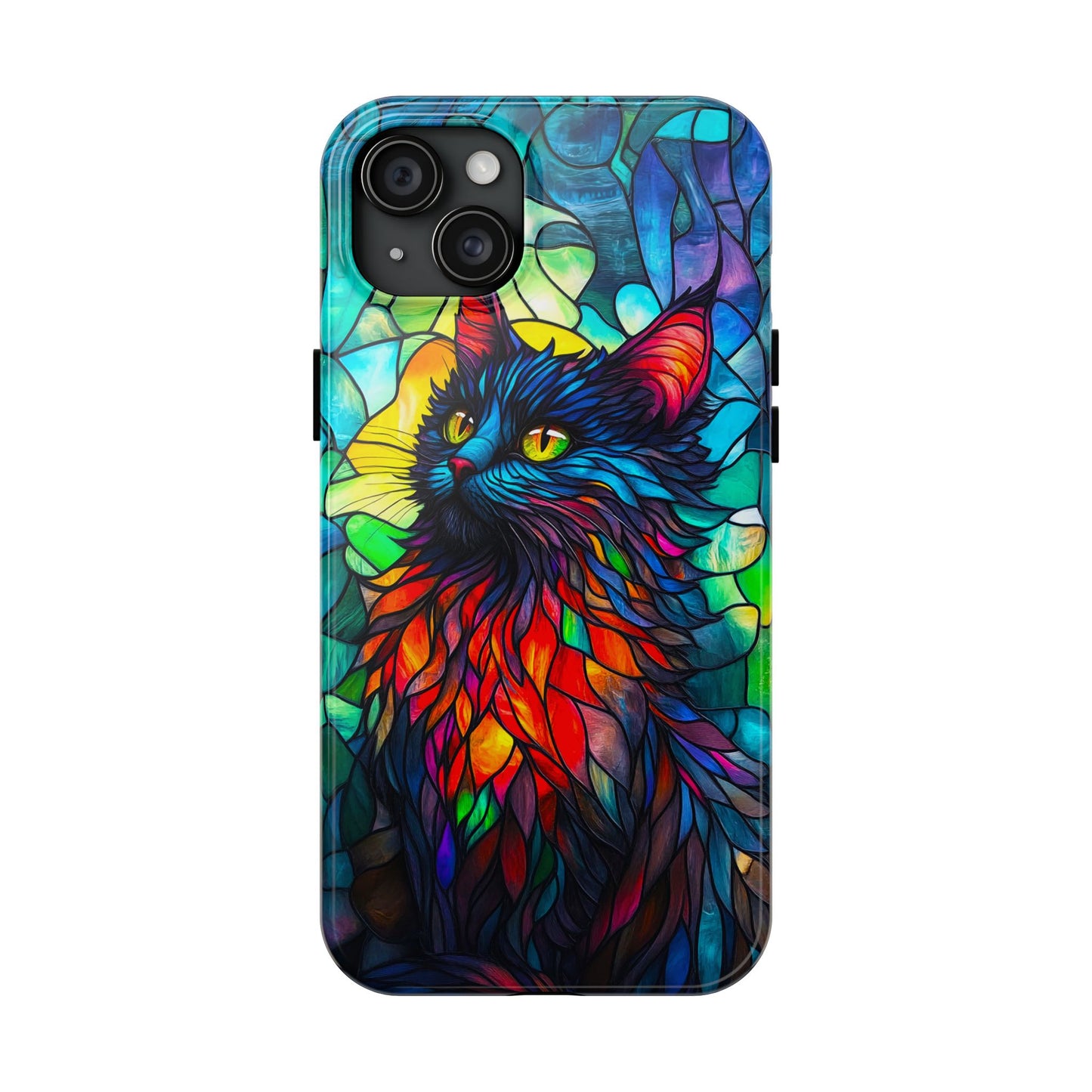 Stained Glass Cat Tough Phone Cases