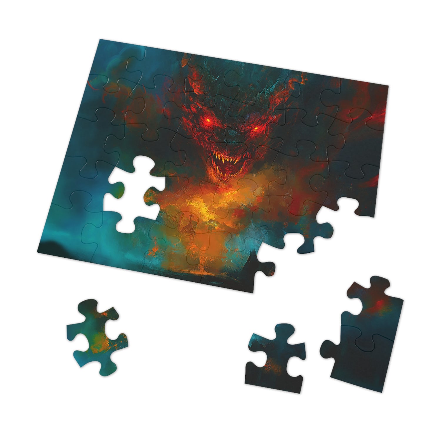 Scary Demon Horror Theme Jigsaw Puzzle (30, 110, 252, 500,1000-Piece)