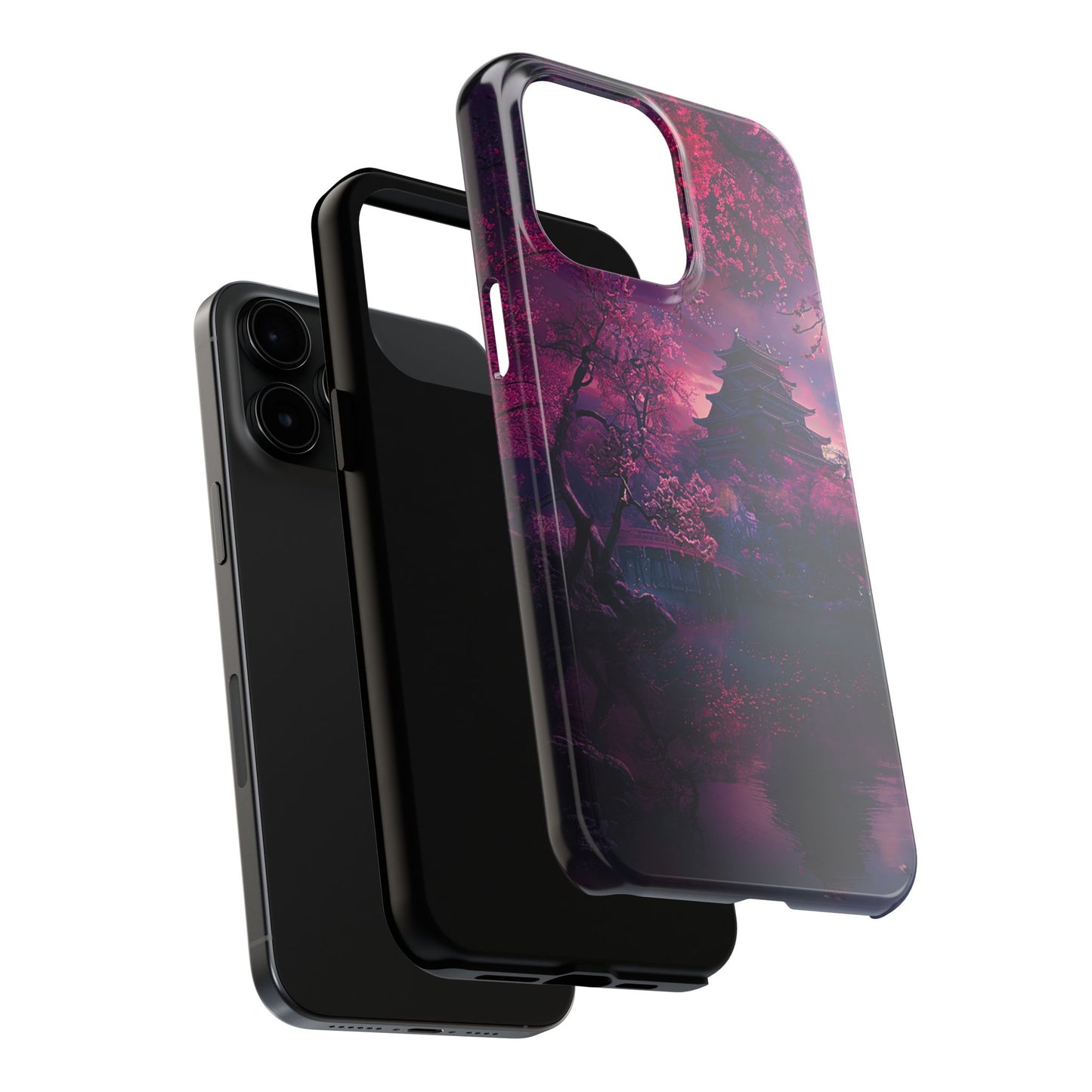 Japanese Cherry Blossum Castle Tough Phone Case iPhone Android
