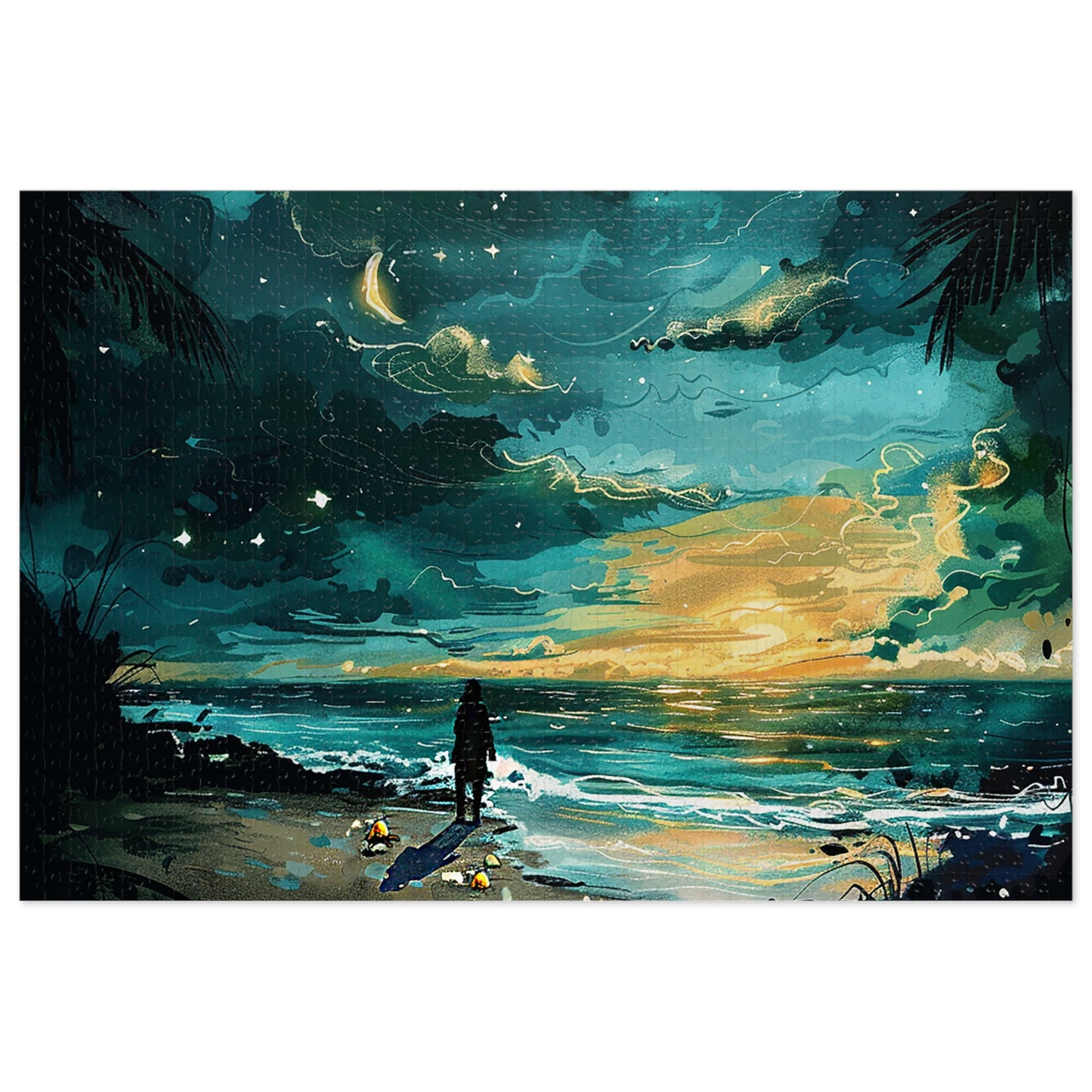 Faraway Warm Tropical Beach Jigsaw Puzzle (30, 110, 252, 500,1000-Piece)