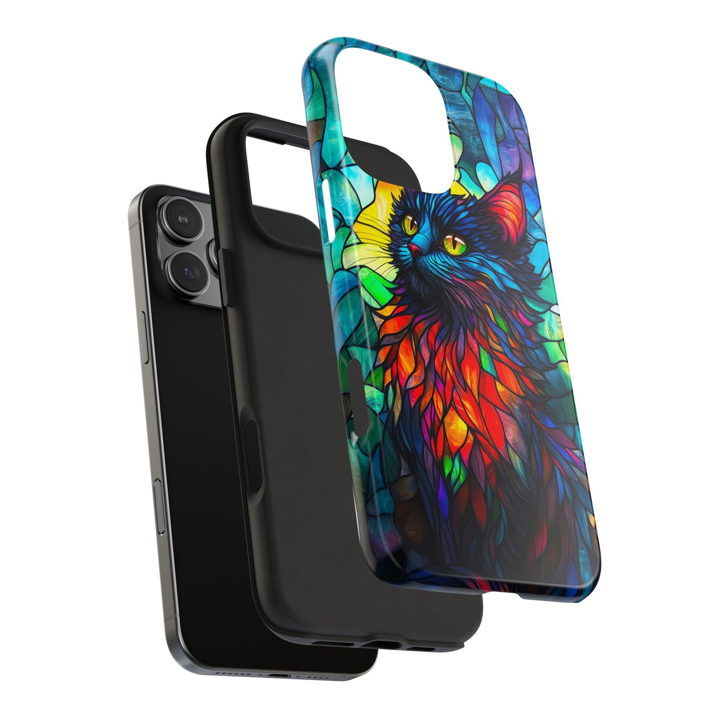 Stained Glass Cat Tough Phone Cases