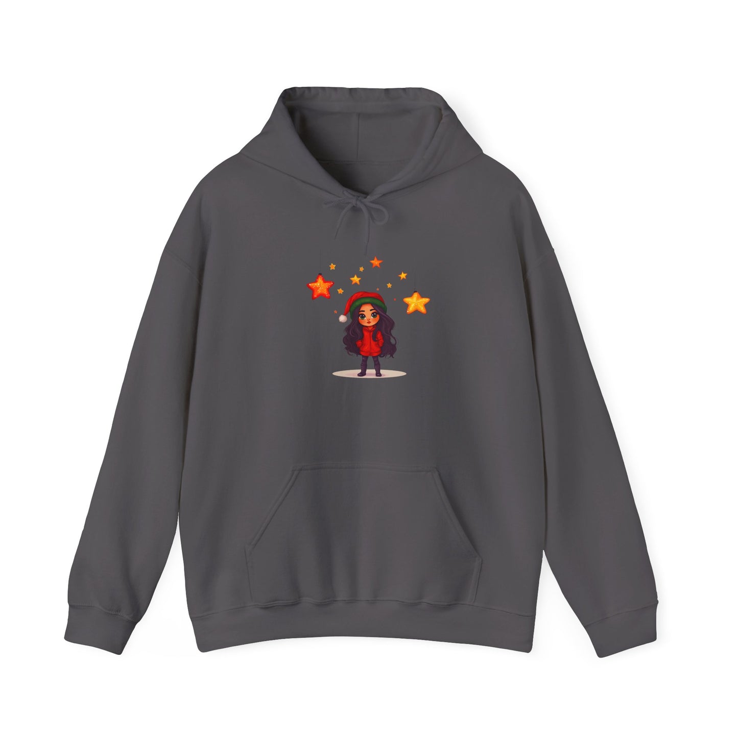 Cute Christmas Starry Ornaments Girl Unisex Heavy Blend™ Hooded Sweatshirt