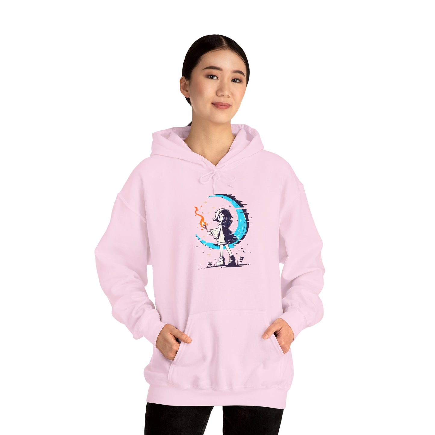 Fantasy Moon Girl Torchbearer Unisex Heavy Blend™ Hooded Sweatshirt
