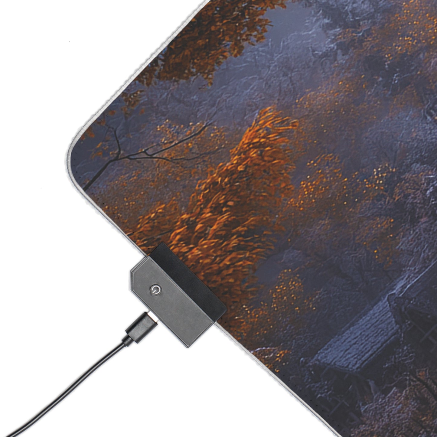 Rustic Winter Village LED Gaming Mouse Pad - Lovely Snowy Desk Mat for Gamers - Holiday Gift Idea