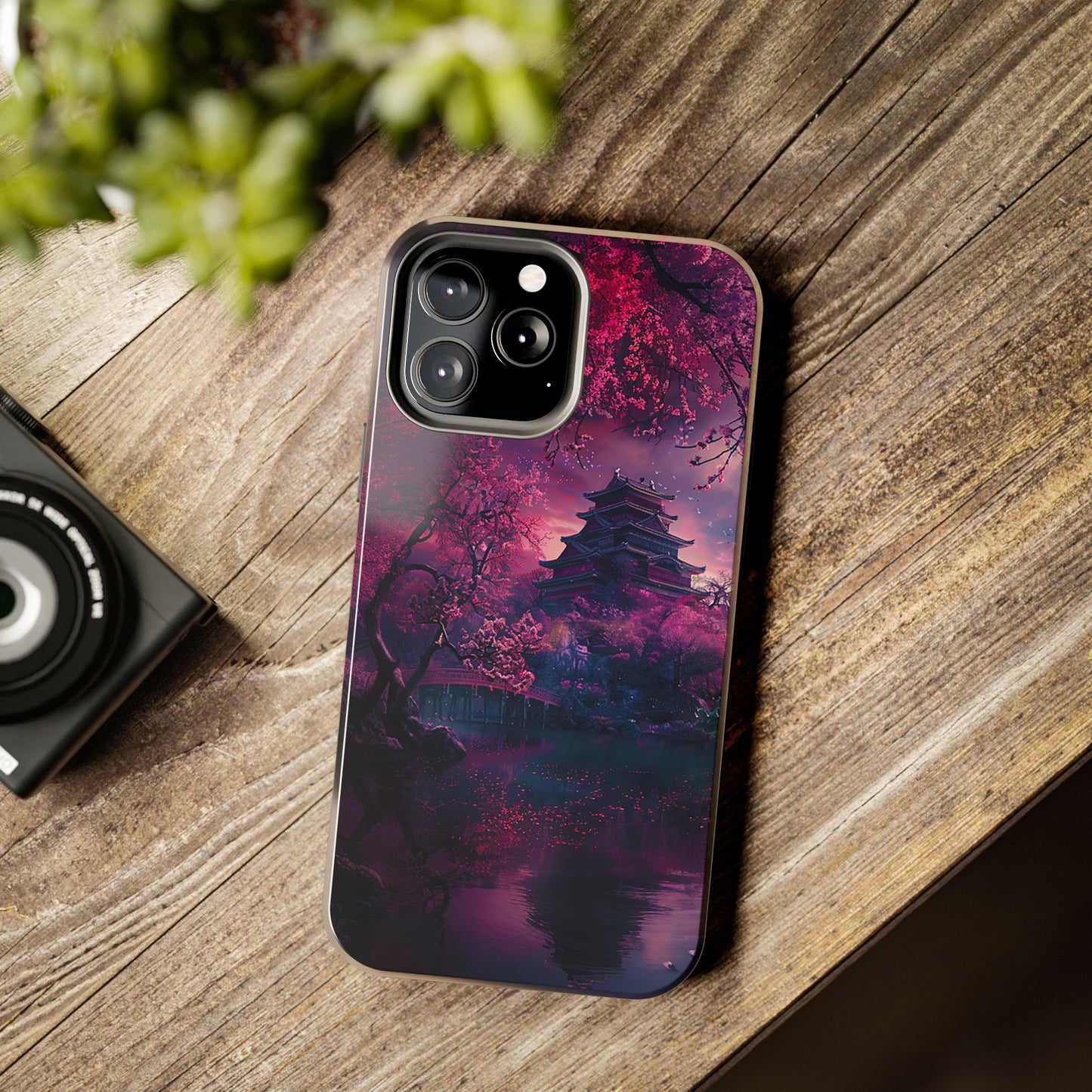 Japanese Cherry Blossum Castle Tough Phone Case iPhone Android