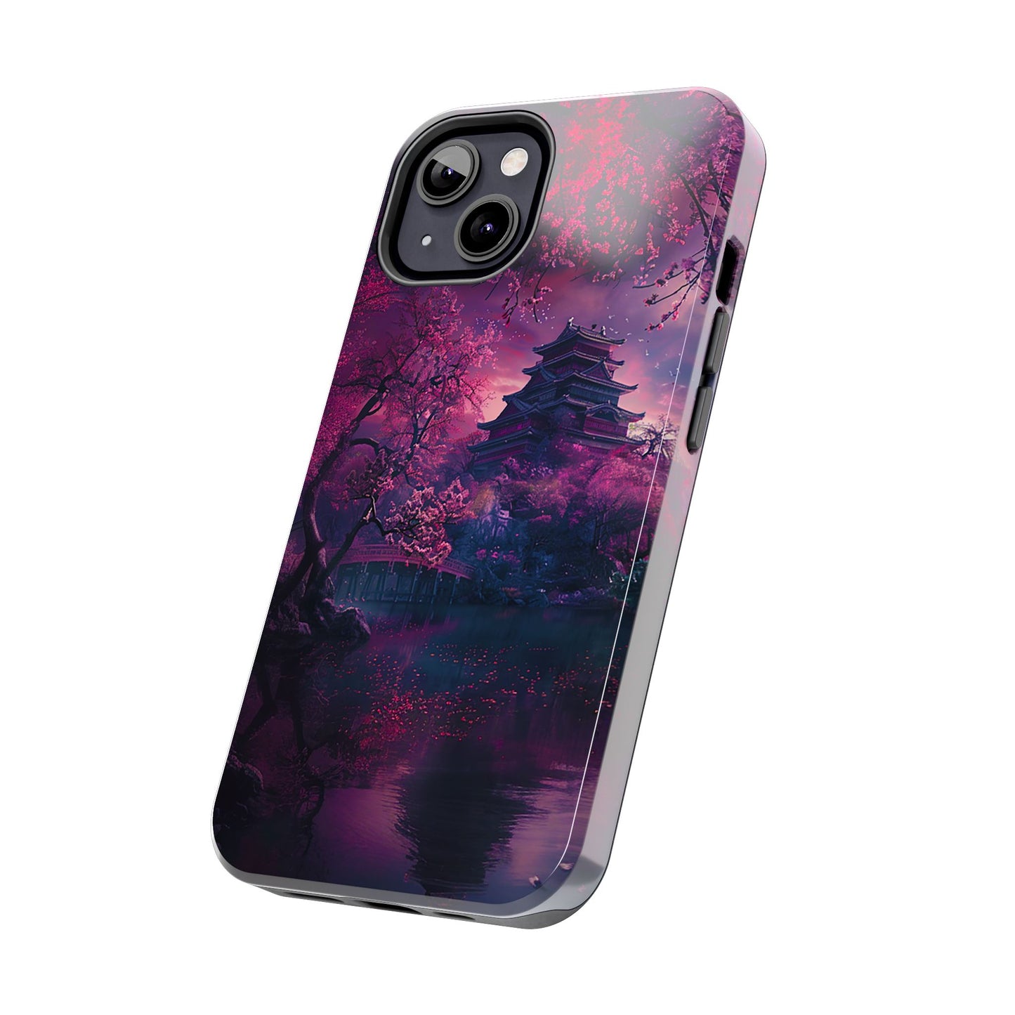 Japanese Cherry Blossum Castle Tough Phone Case iPhone Android