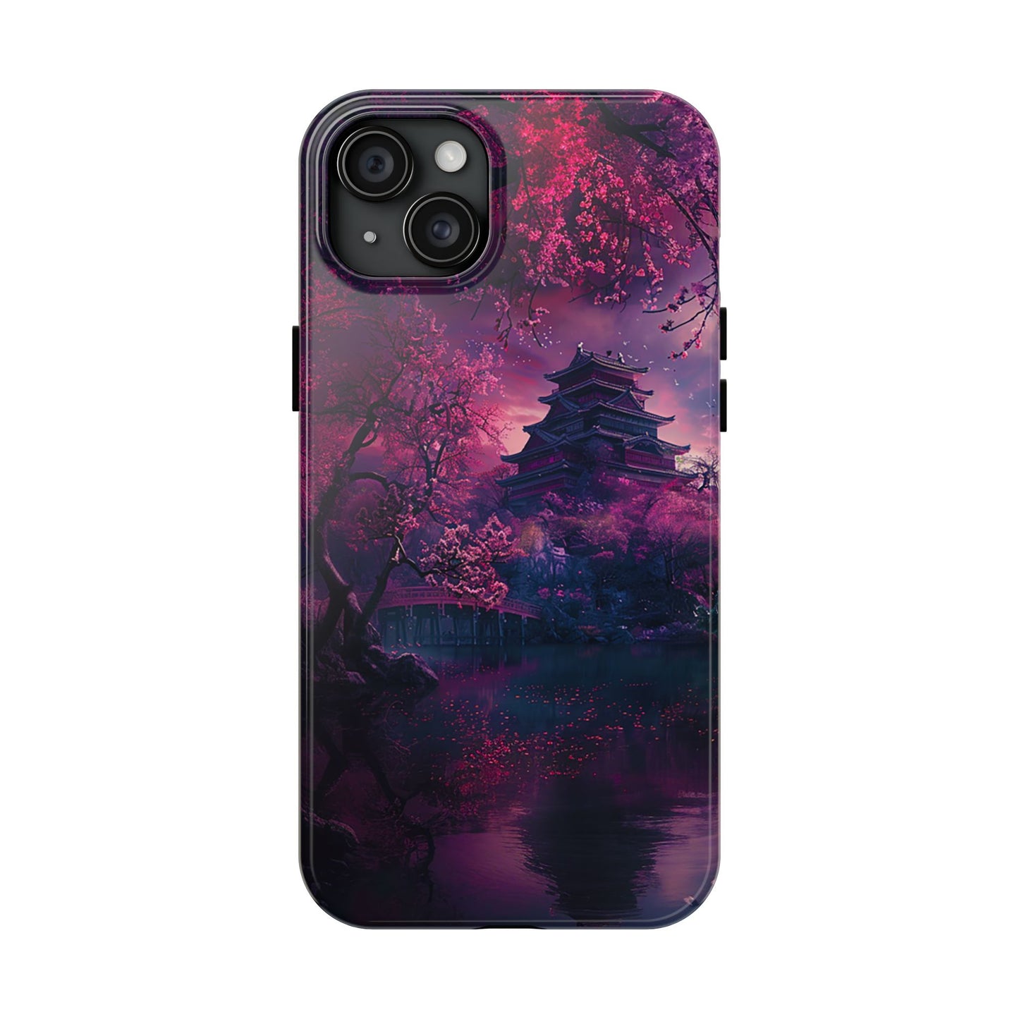 Japanese Cherry Blossum Castle Tough Phone Case iPhone Android