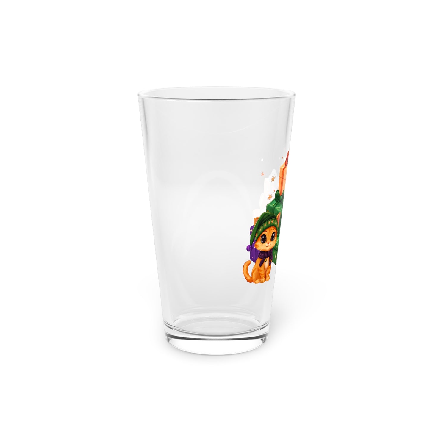 Adorable Cute Christmas Cats Presents Pint Glass, 16oz