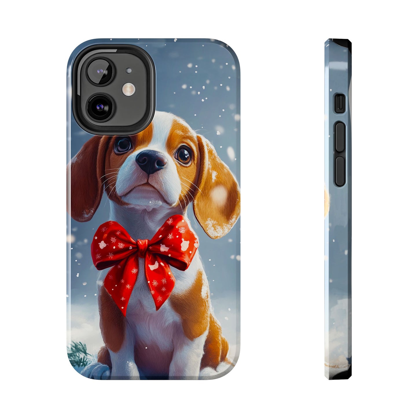 Snowy Cute Christmas Beagle Tough Phone Cases