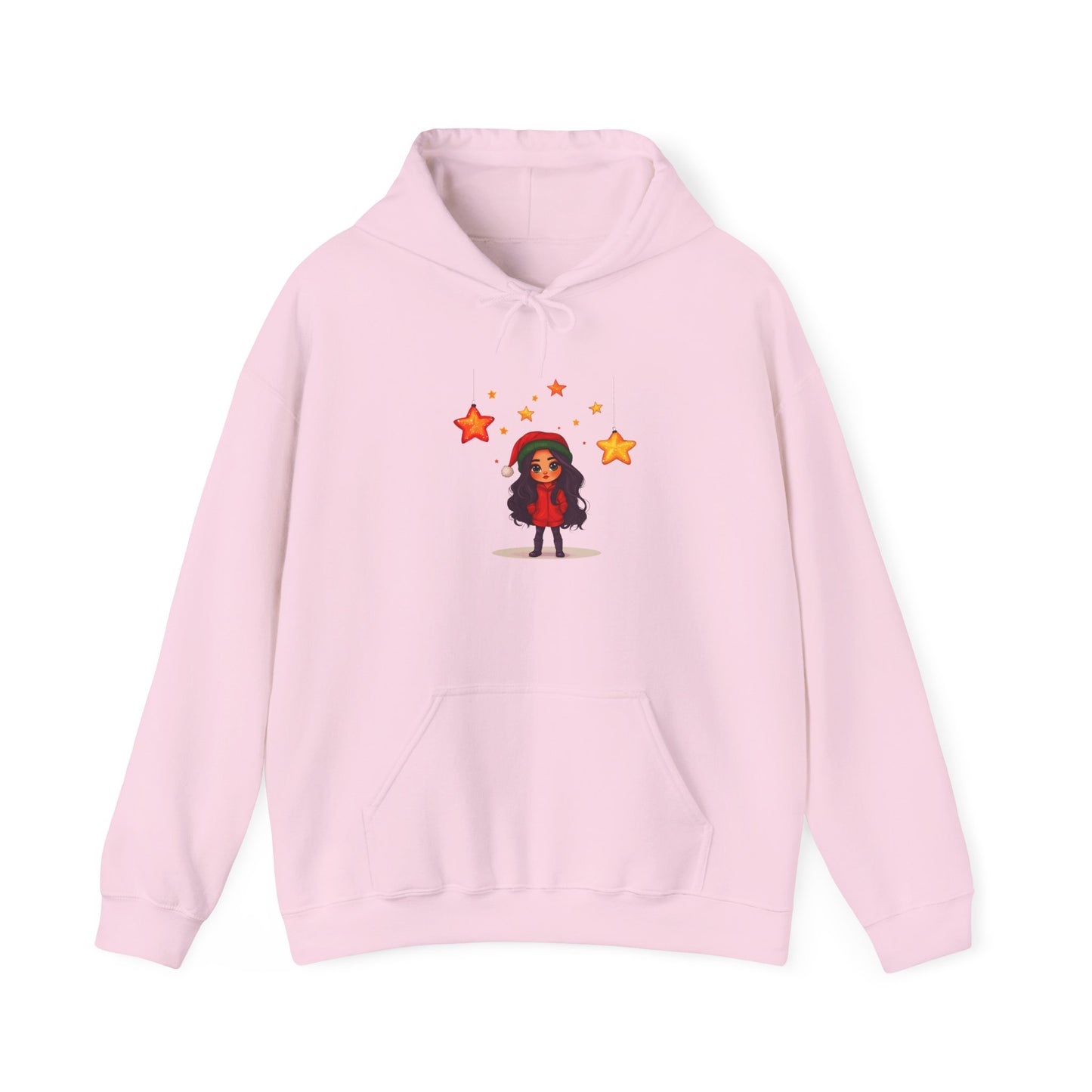 Cute Christmas Starry Ornaments Girl Unisex Heavy Blend™ Hooded Sweatshirt