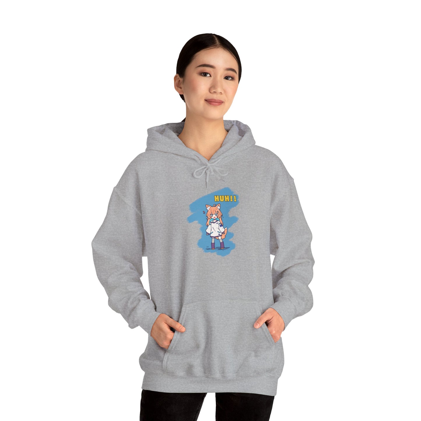 Sweet Fox Girl Huh!! Unisex - Heavy Blend™ Hooded Sweatshirt - Vibrant Anime Style - Cute and Funny Design