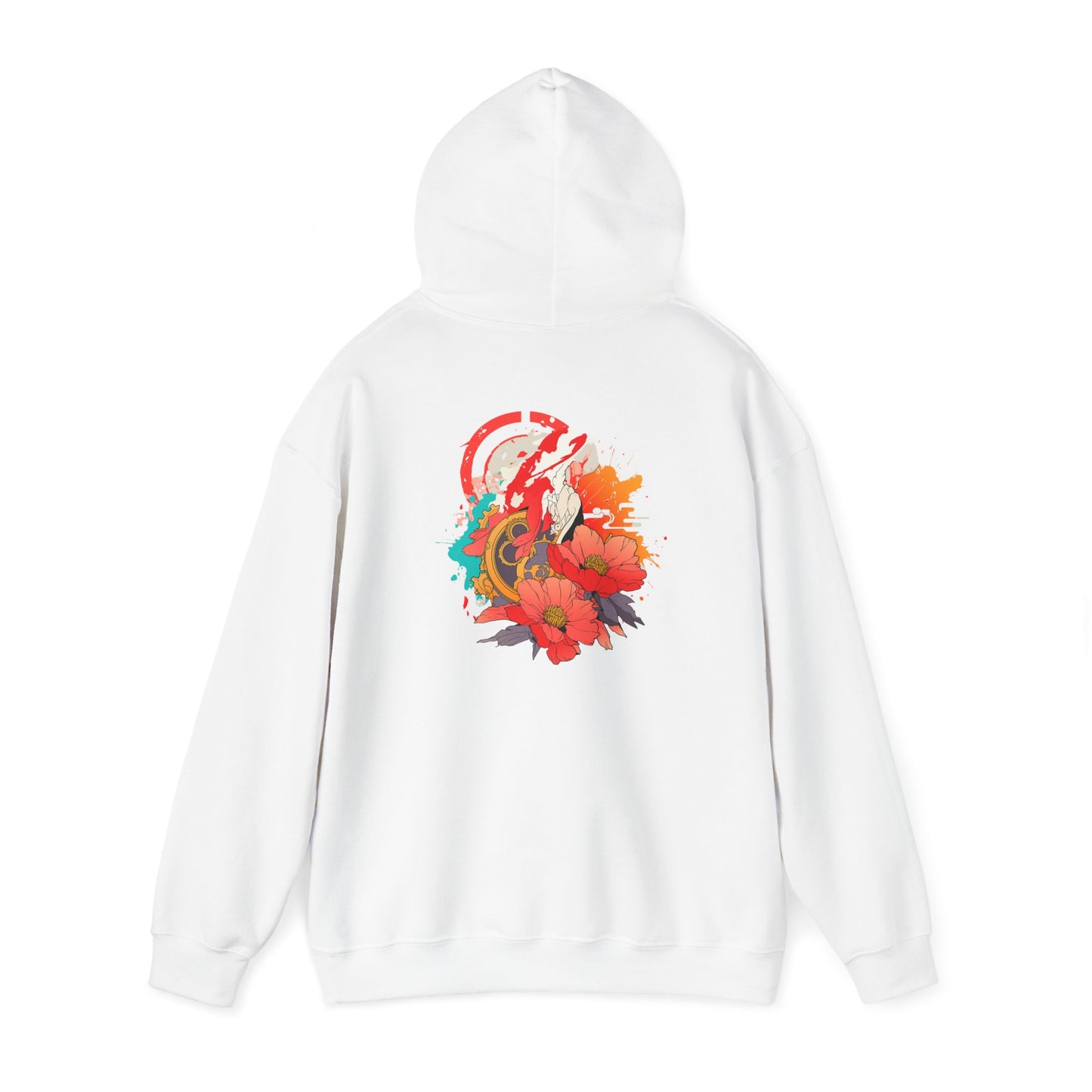 Steampunk Japanese Flowers Elephant Unisex Heavy Blend™ Hooded Sweatshirt