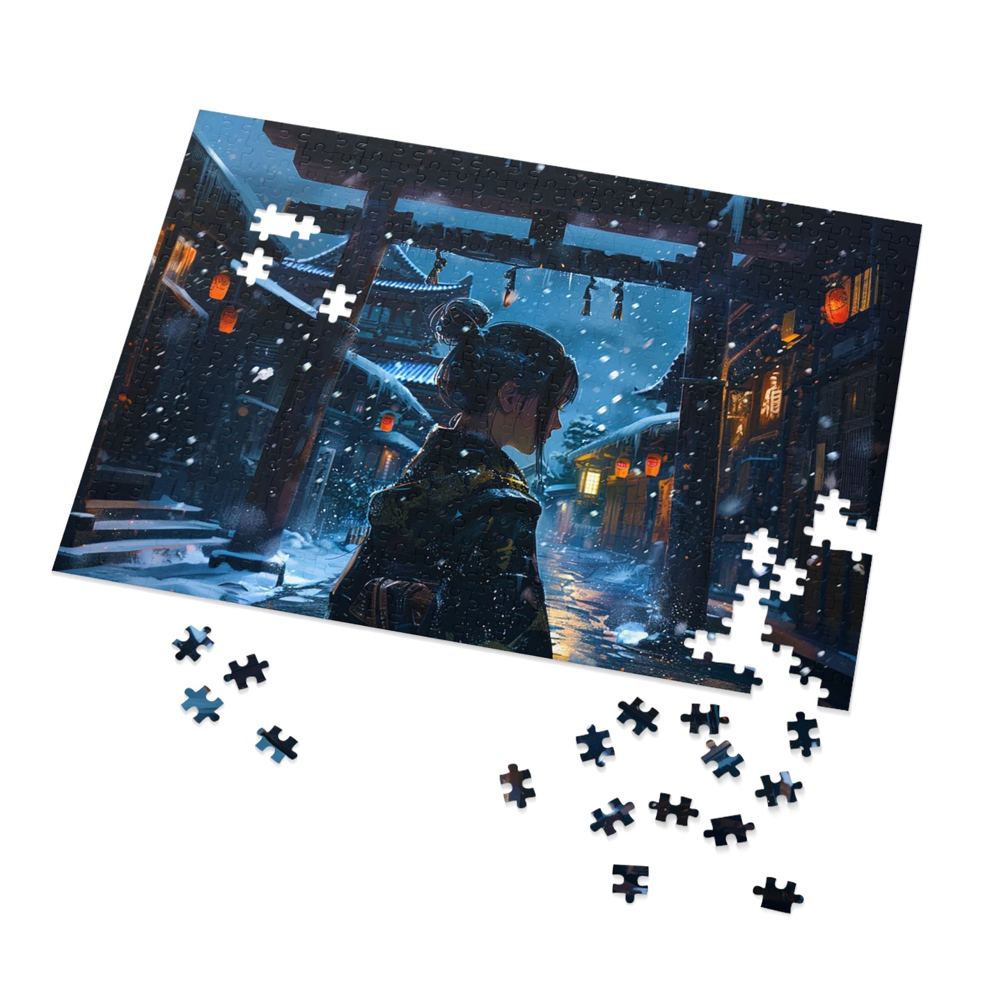 Snowy Japanese Village Jigsaw Puzzle (30, 110, 252, 500,1000-Piece)