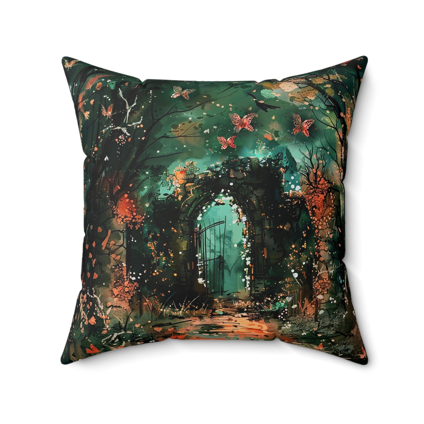 Lonely Ancient Fantasy Gate Square Polyester Square Pillow