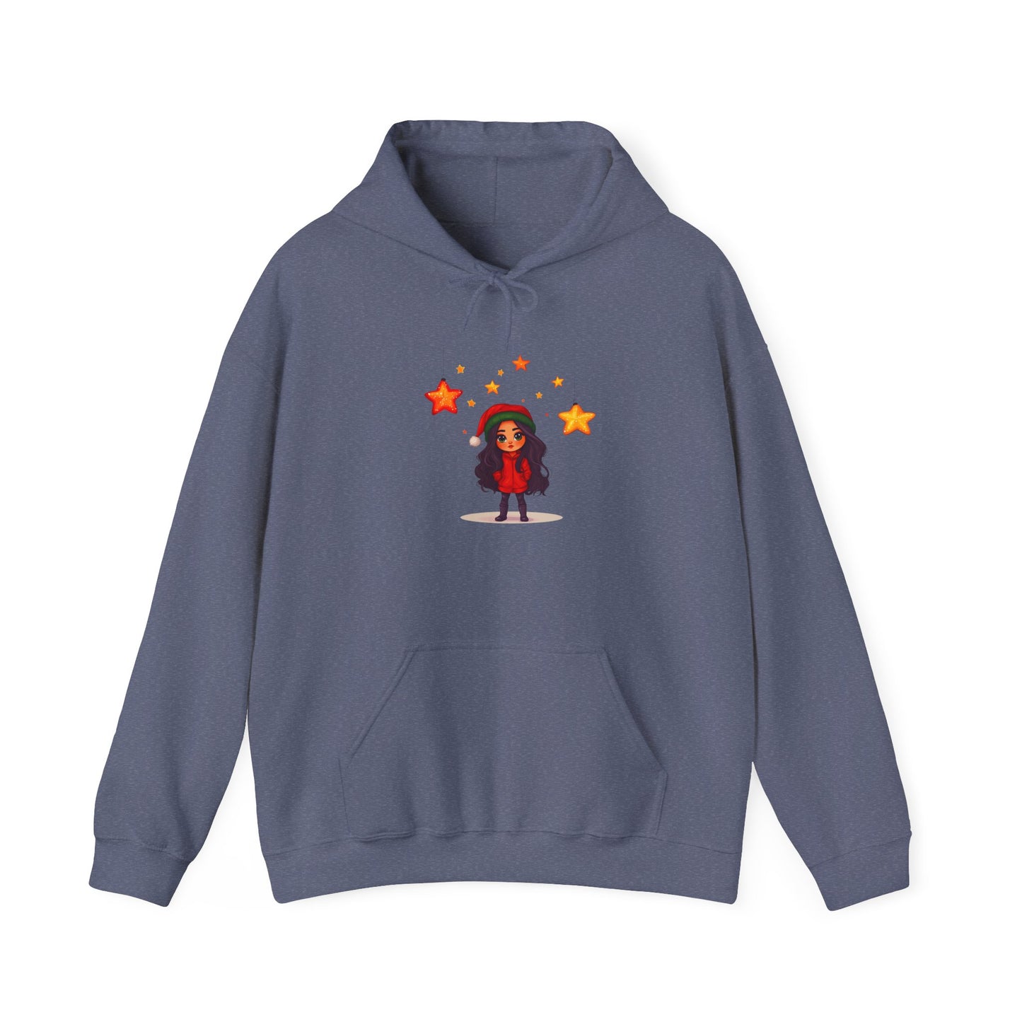 Cute Christmas Starry Ornaments Girl Unisex Heavy Blend™ Hooded Sweatshirt