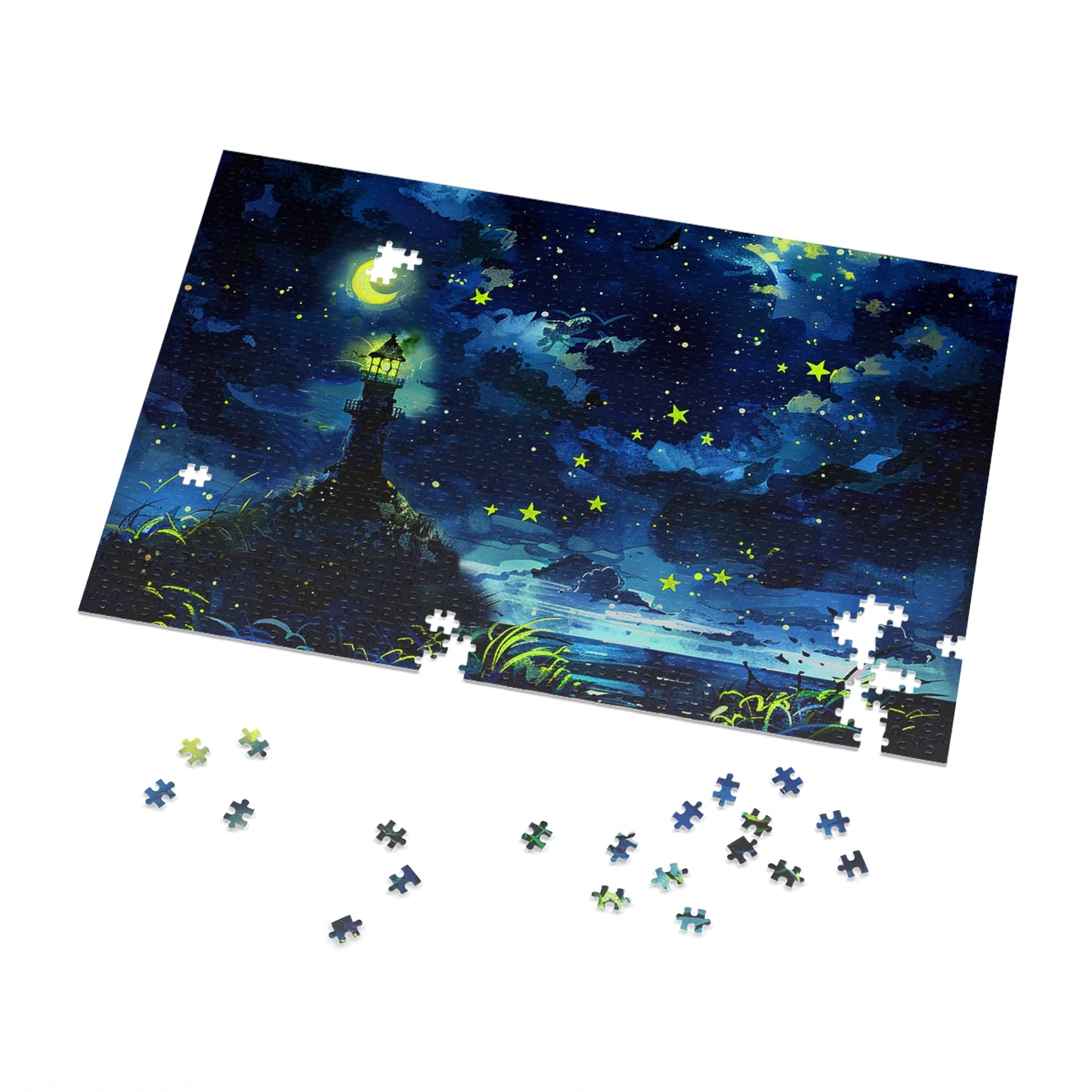 Moonlight Lighthouse Jigsaw Puzzle (30, 110, 252, 500,1000-Piece)