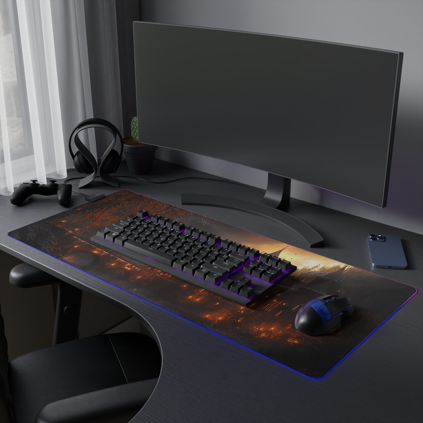 Mountain Winter Palace Hideaway LED Gaming Mouse Pad