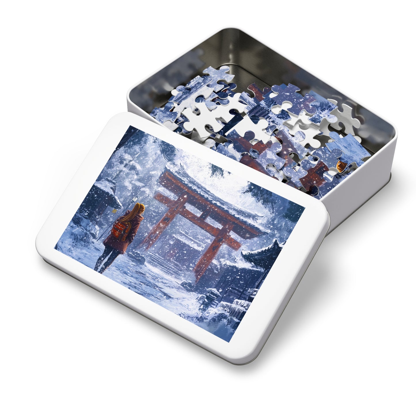 Dark Fantasy Snowy Tori Gate Jigsaw Puzzle (30, 110, 252, 500,1000-Piece)