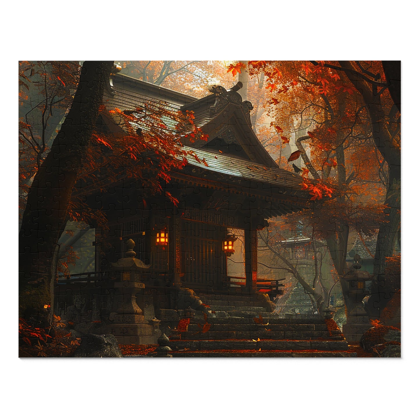 Japanese Autumn Shinto Shrine Jigsaw Puzzle (30, 110, 252, 500,1000-Piece)