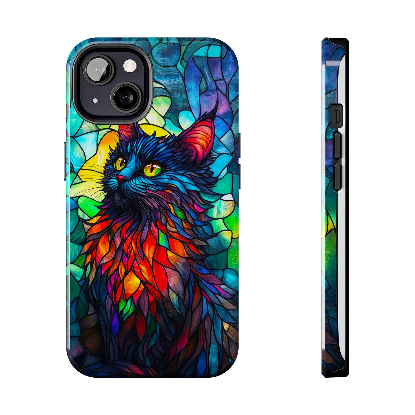Stained Glass Cat Tough Phone Cases