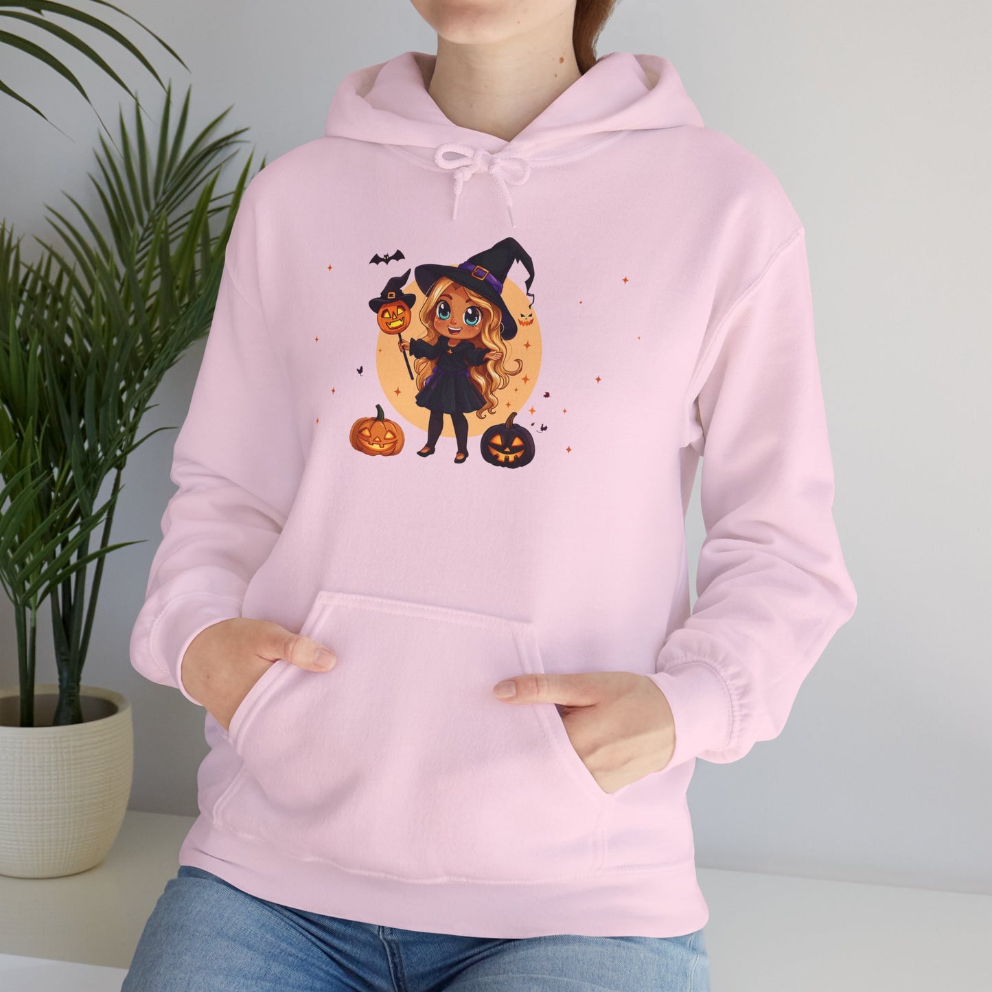 Cute Halloween Magician Girl Unisex Heavy Blend™ Hooded Sweatshirt