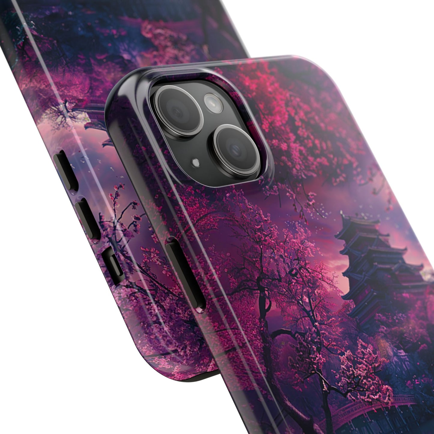 Japanese Cherry Blossum Castle Tough Phone Case iPhone Android