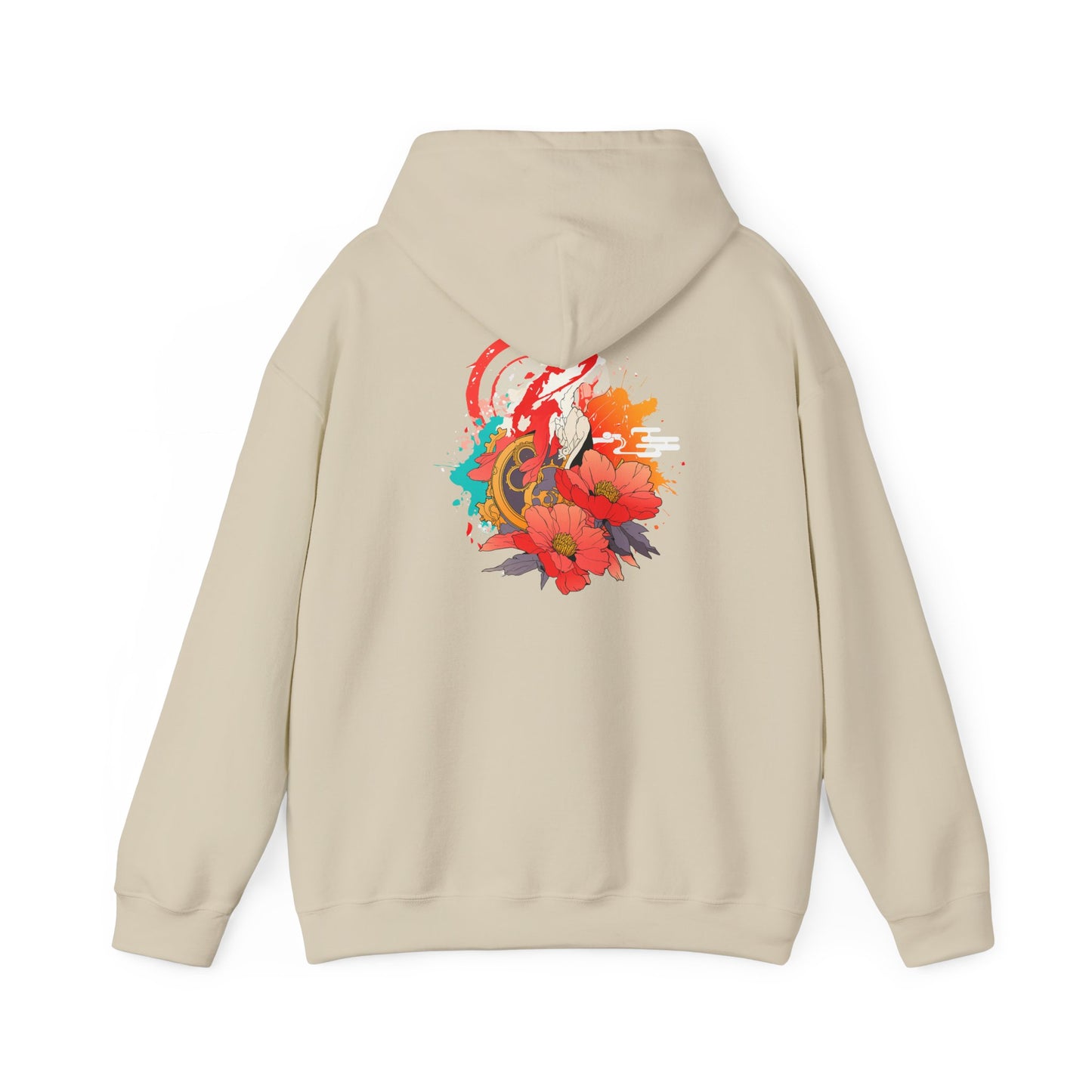 Steampunk Japanese Flowers Elephant Unisex Heavy Blend™ Hooded Sweatshirt