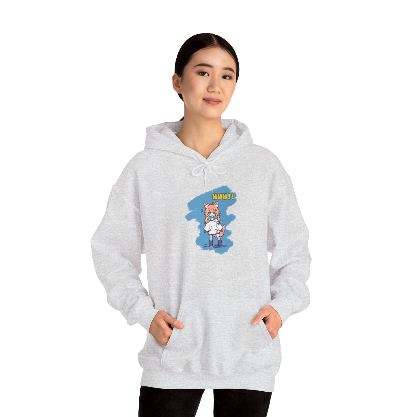 Sweet Fox Girl Huh!! Unisex - Heavy Blend™ Hooded Sweatshirt - Vibrant Anime Style - Cute and Funny Design