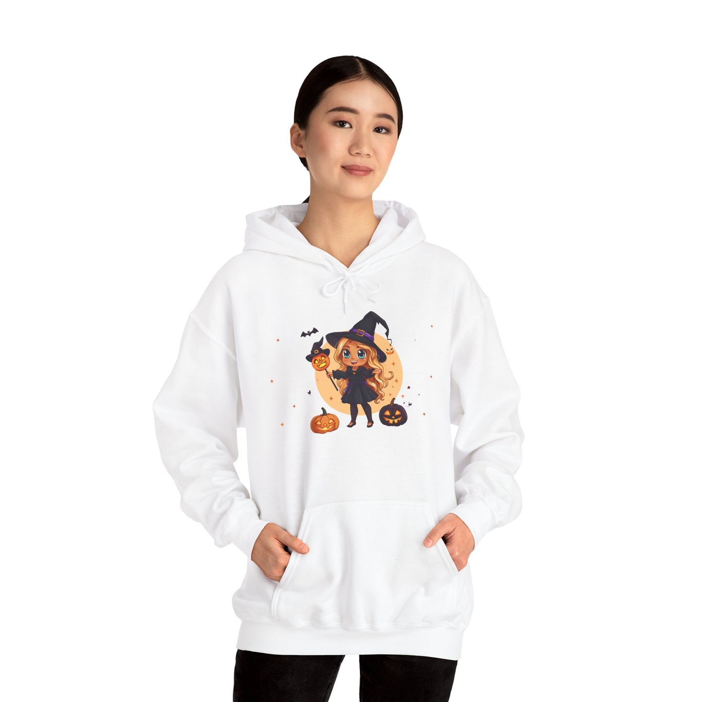Cute Halloween Magician Girl Unisex Heavy Blend™ Hooded Sweatshirt