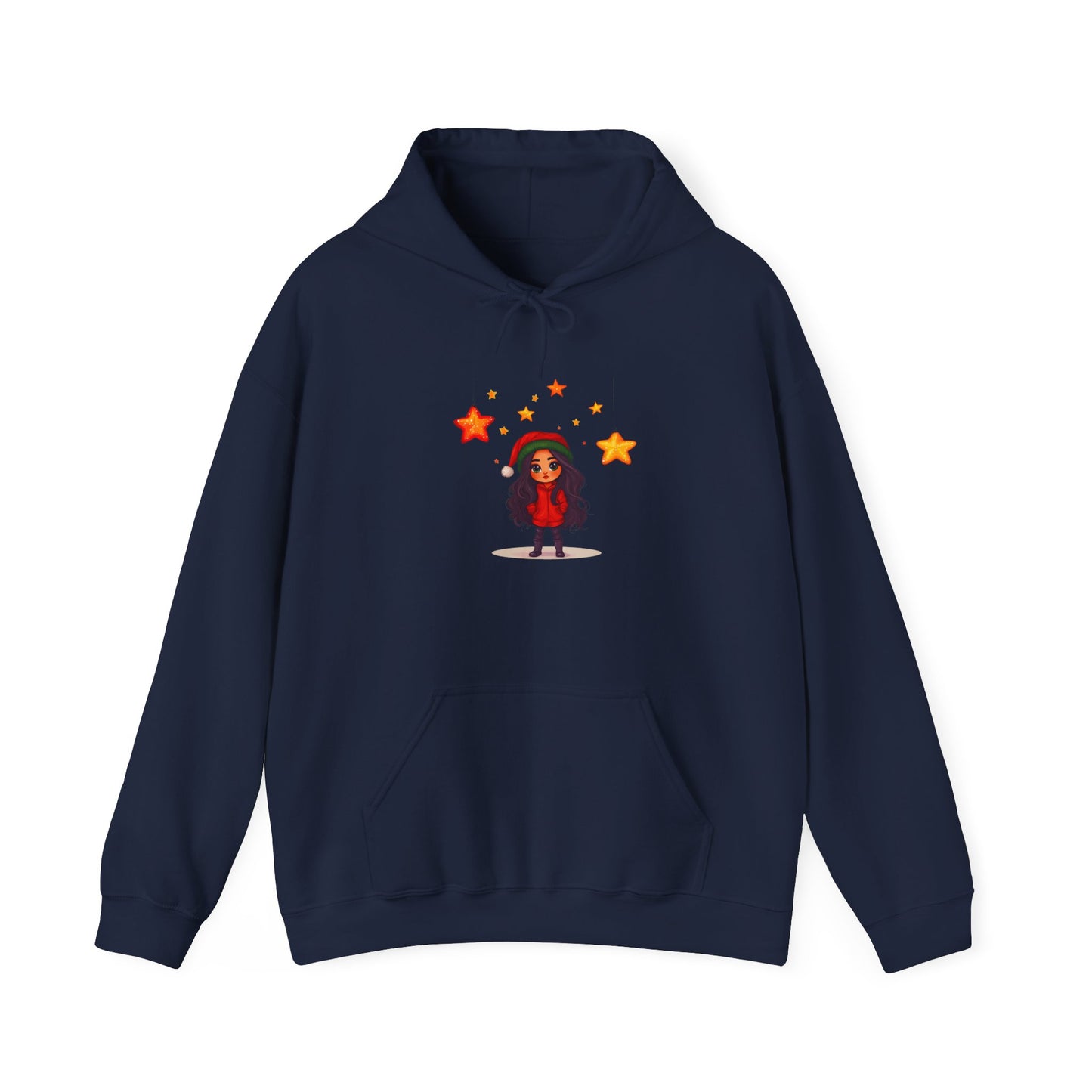 Cute Christmas Starry Ornaments Girl Unisex Heavy Blend™ Hooded Sweatshirt