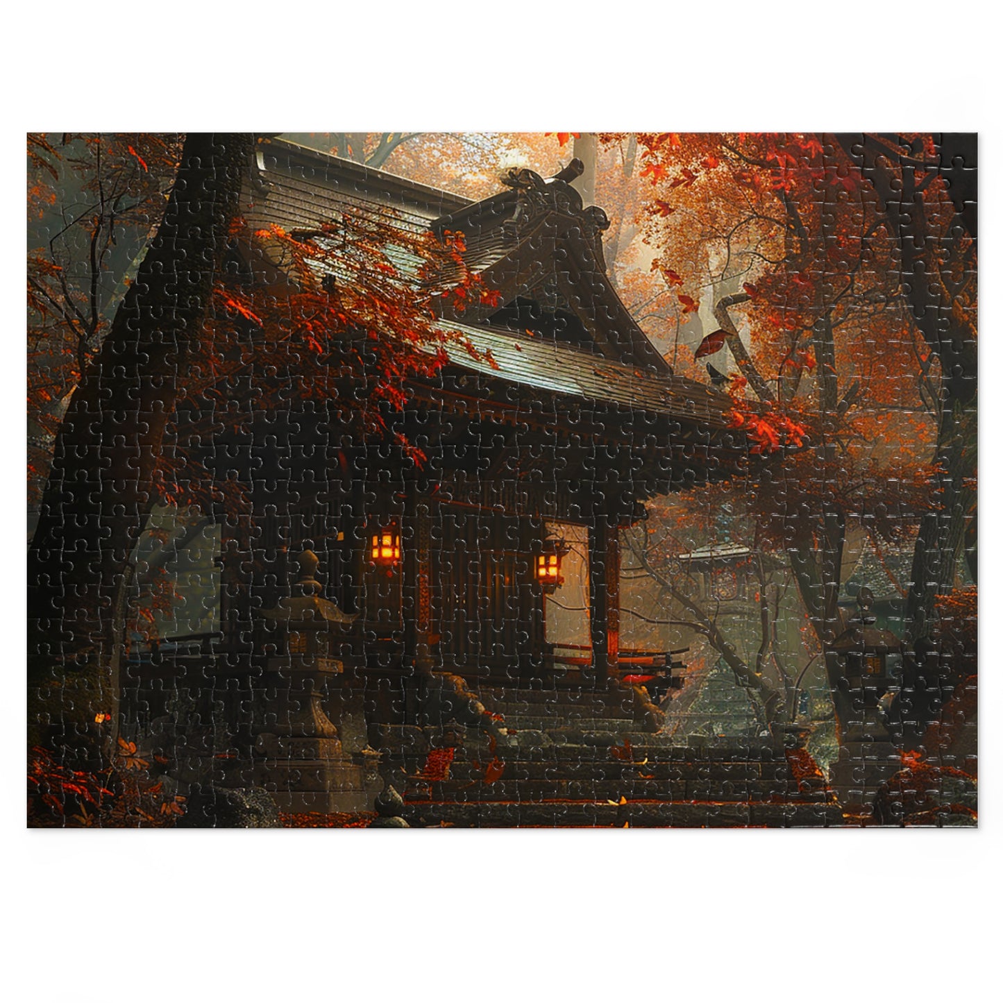 Japanese Autumn Shinto Shrine Jigsaw Puzzle (30, 110, 252, 500,1000-Piece)