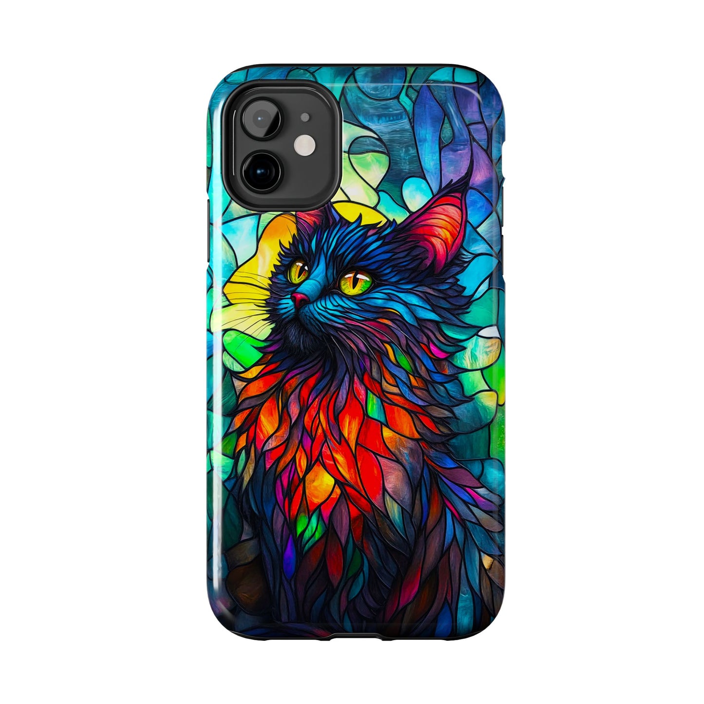Stained Glass Cat Tough Phone Cases