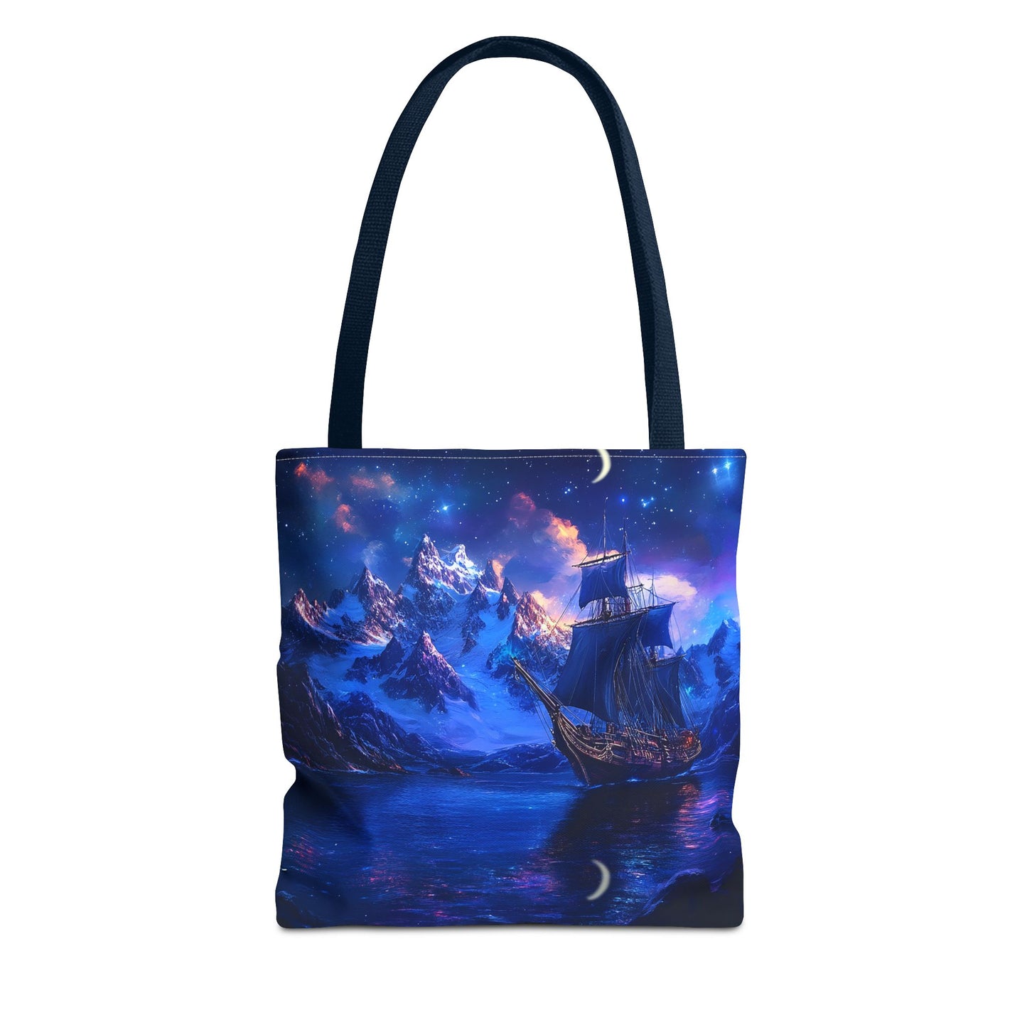 Artic Pirate Ship Under the Moonlight Tote Bag (AOP)