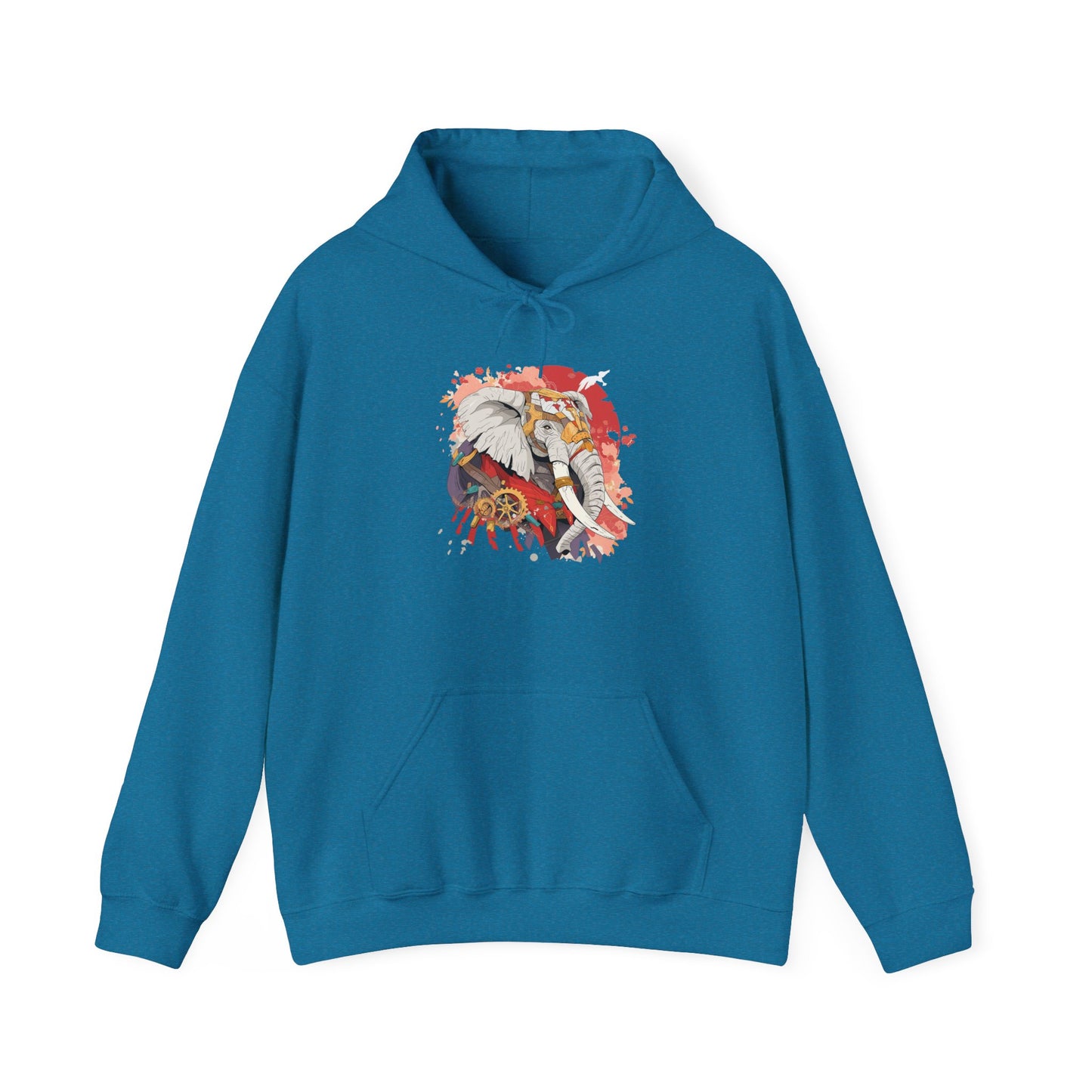 Steampunk Japanese Flowers Elephant Unisex Heavy Blend™ Hooded Sweatshirt